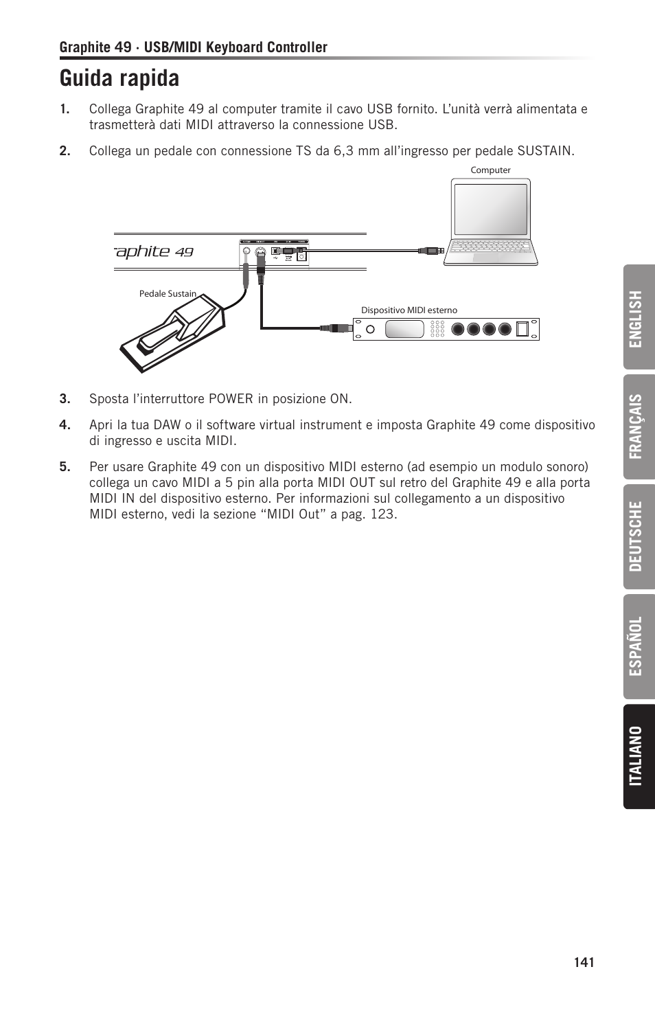 Guida rapida | Samson Graphite 49 - USB/MIDI Keyboard Controller User Manual | Page 141 / 164