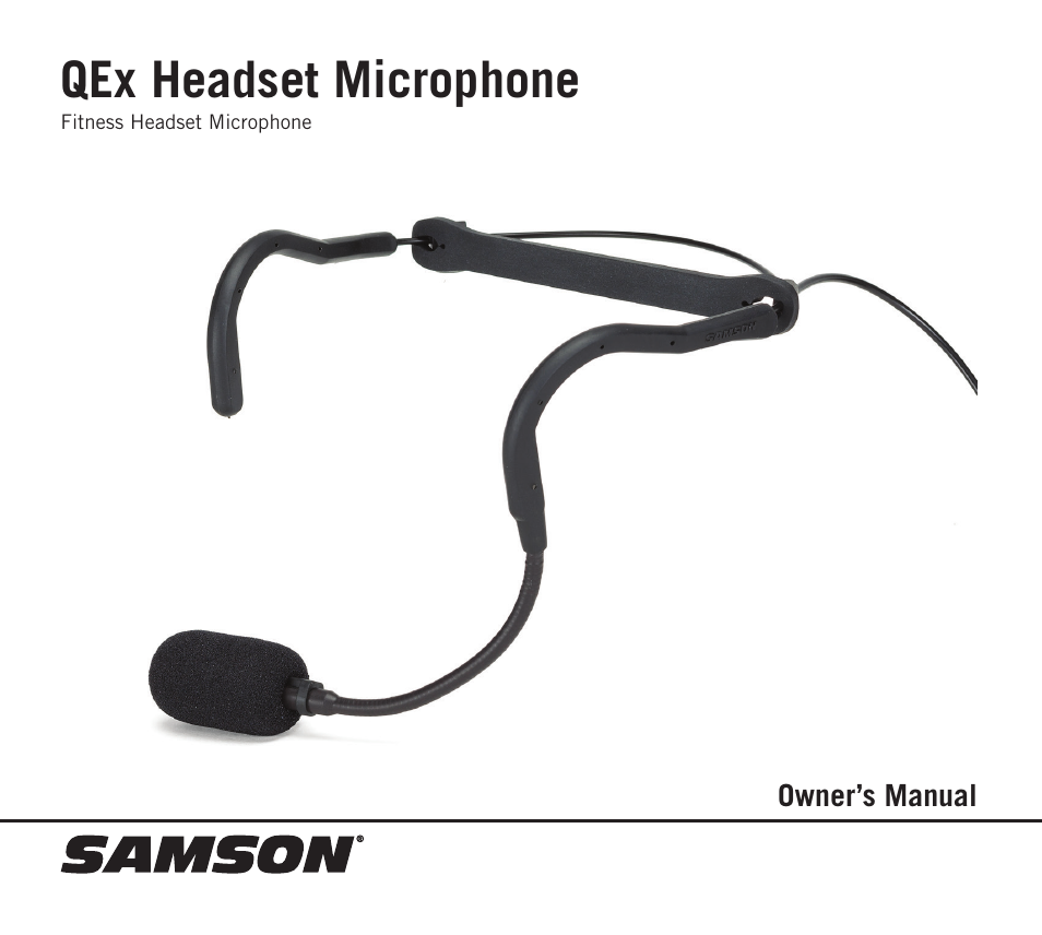 Samson QEx Bidirectional Fitness Headset Microphone for Wireless Transmitters User Manual | 12 pages