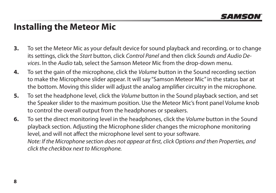 Installing the meteor mic | Samson Meteor Mic USB Studio Condenser Microphone (White) User Manual | Page 12 / 24