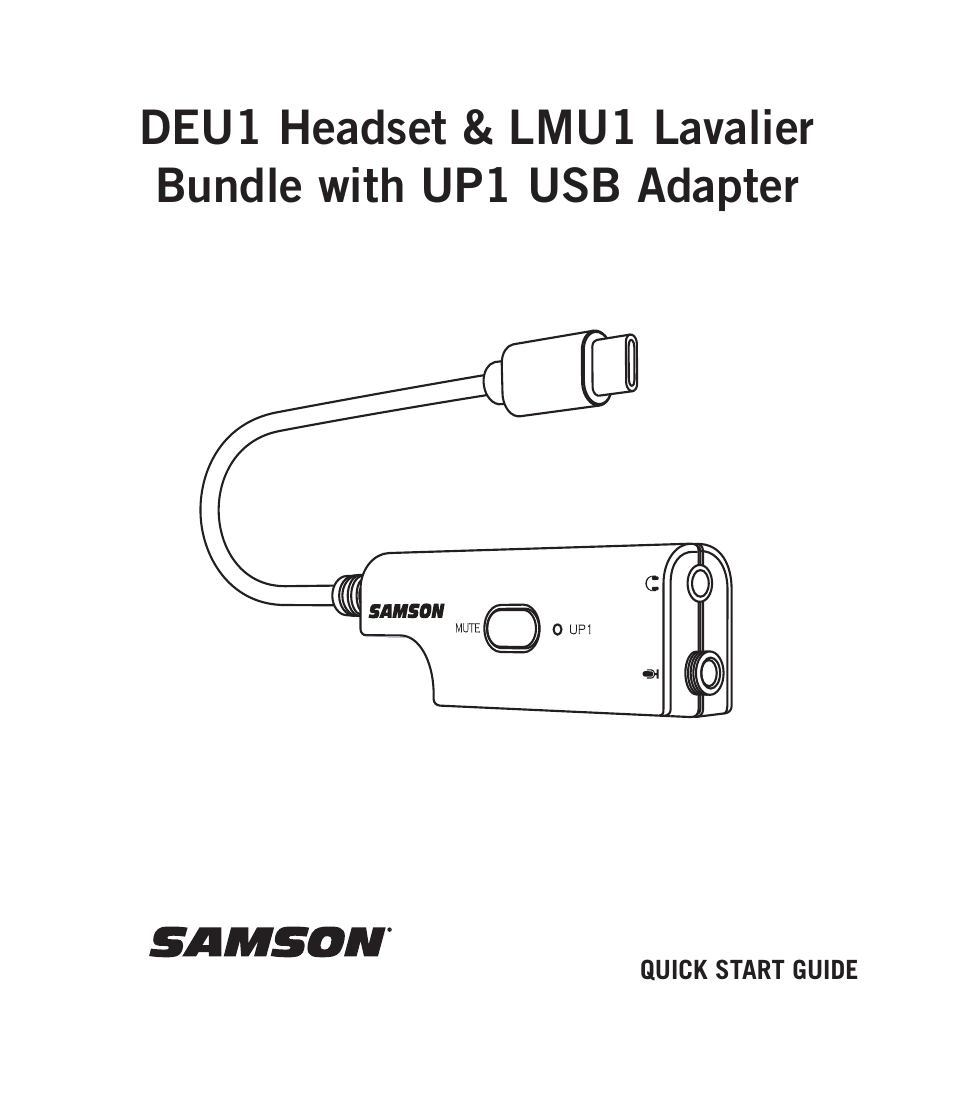 Samson LMU1 Broadcast Lavalier Microphone with USB Adapter User Manual | 4 pages