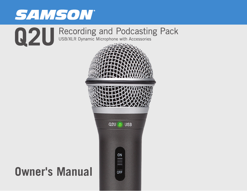 Samson Q2U USB Recording and Podcasting Pack (Slate) User Manual | 52 pages