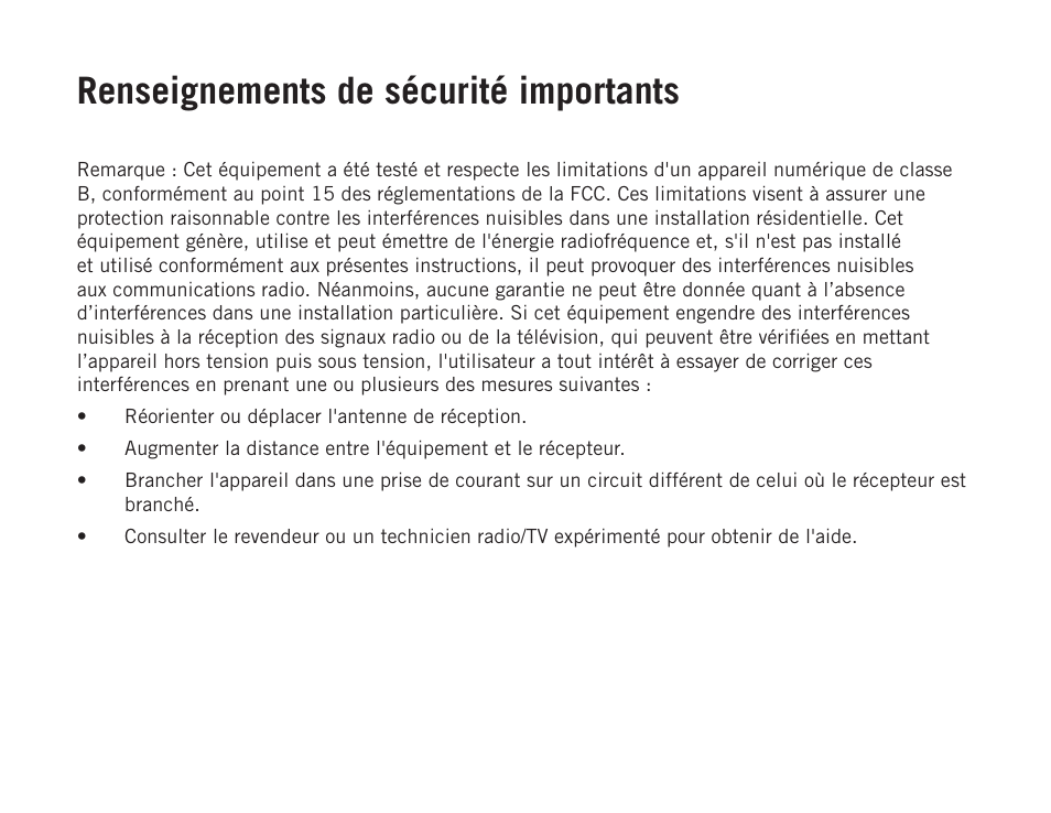 Renseignements de sécurité importants | Samson Q2U USB Recording and Podcasting Pack (Slate) User Manual | Page 20 / 52