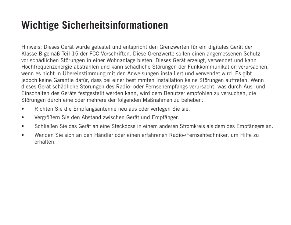 Wichtige sicherheitsinformationen | Samson Q2U USB Recording and Podcasting Pack (Slate) User Manual | Page 30 / 52