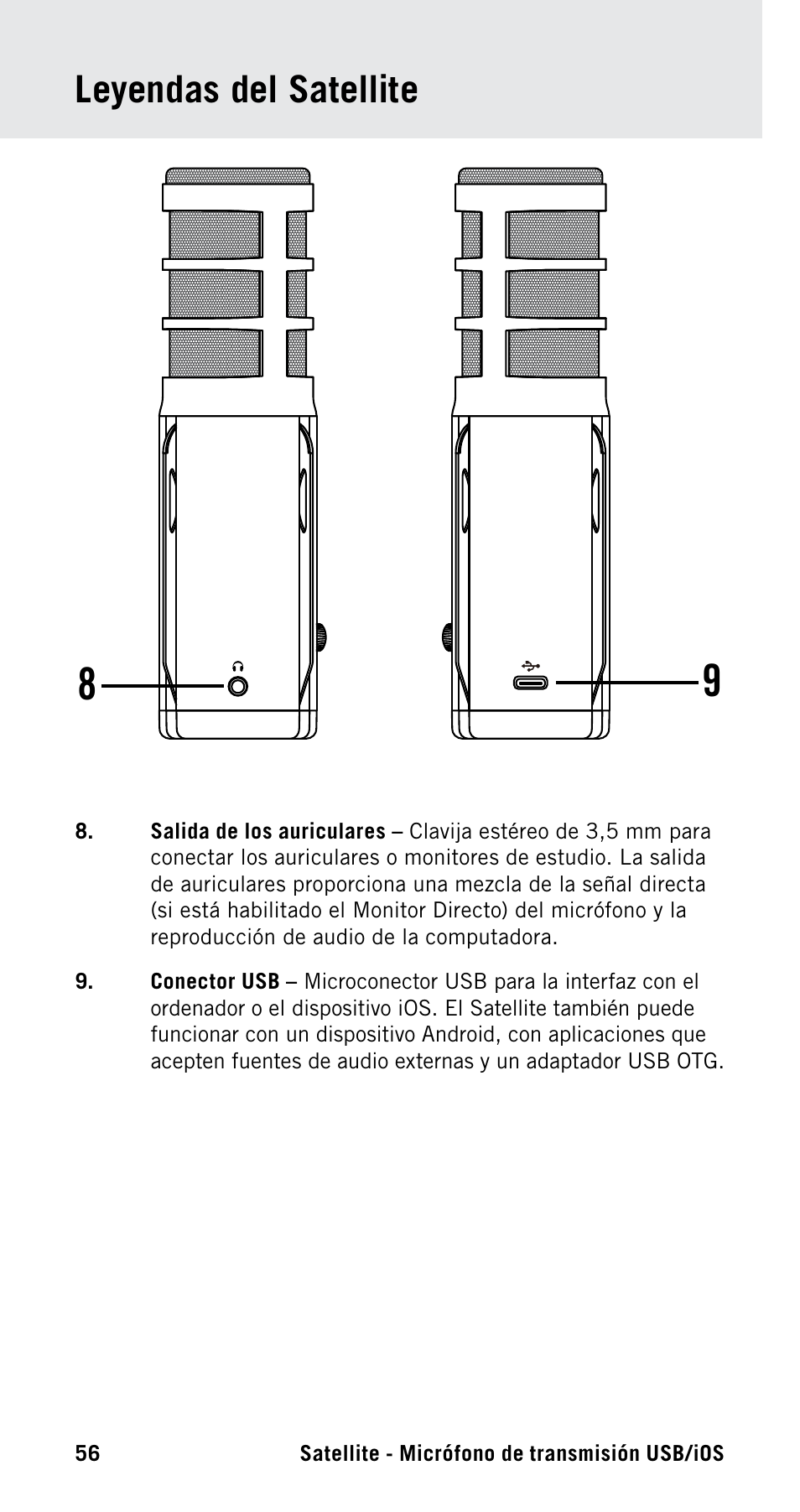 Leyendas del satellite | Samson Satellite USB/iOS Broadcast Microphone User Manual | Page 56 / 88