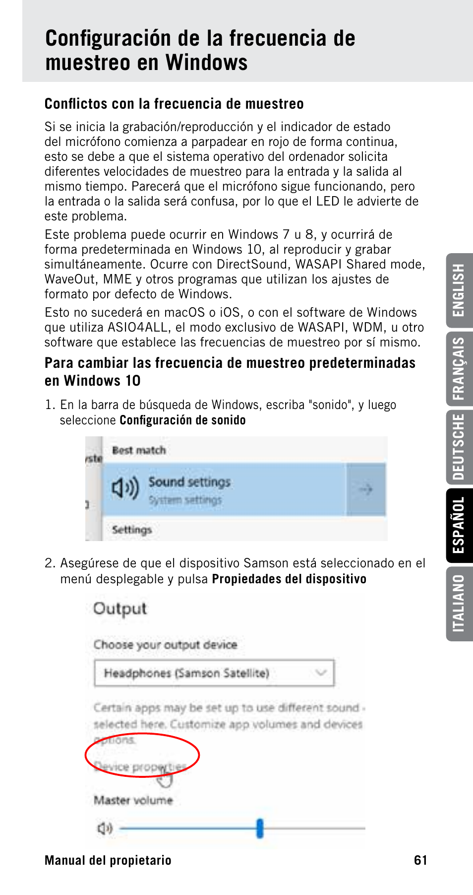 Samson Satellite USB/iOS Broadcast Microphone User Manual | Page 61 / 88