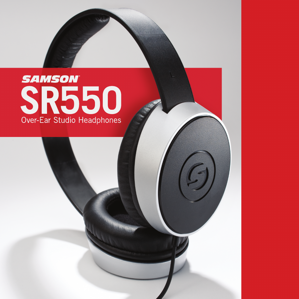 Samson SR 550 Over-Ear Studio Headphones User Manual | 16 pages