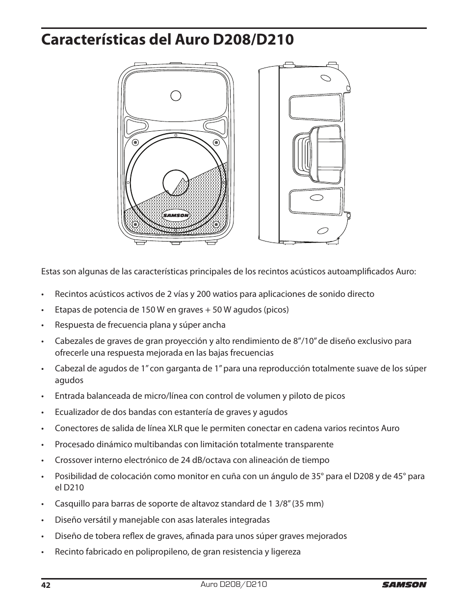 Samson D210A 2-Way Active Loudspeaker User Manual | Page 42 / 64