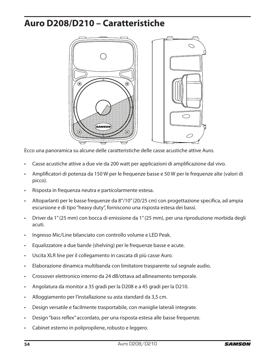 Samson D210A 2-Way Active Loudspeaker User Manual | Page 54 / 64