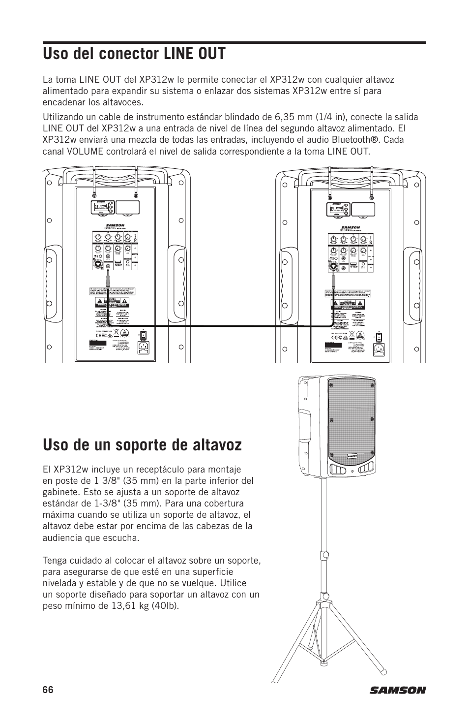 Samson Expedition XP312w-D 12" 300W Portable PA System with Wireless Microphone (Band D: 542 to 566 MHz) User Manual | Page 66 / 88