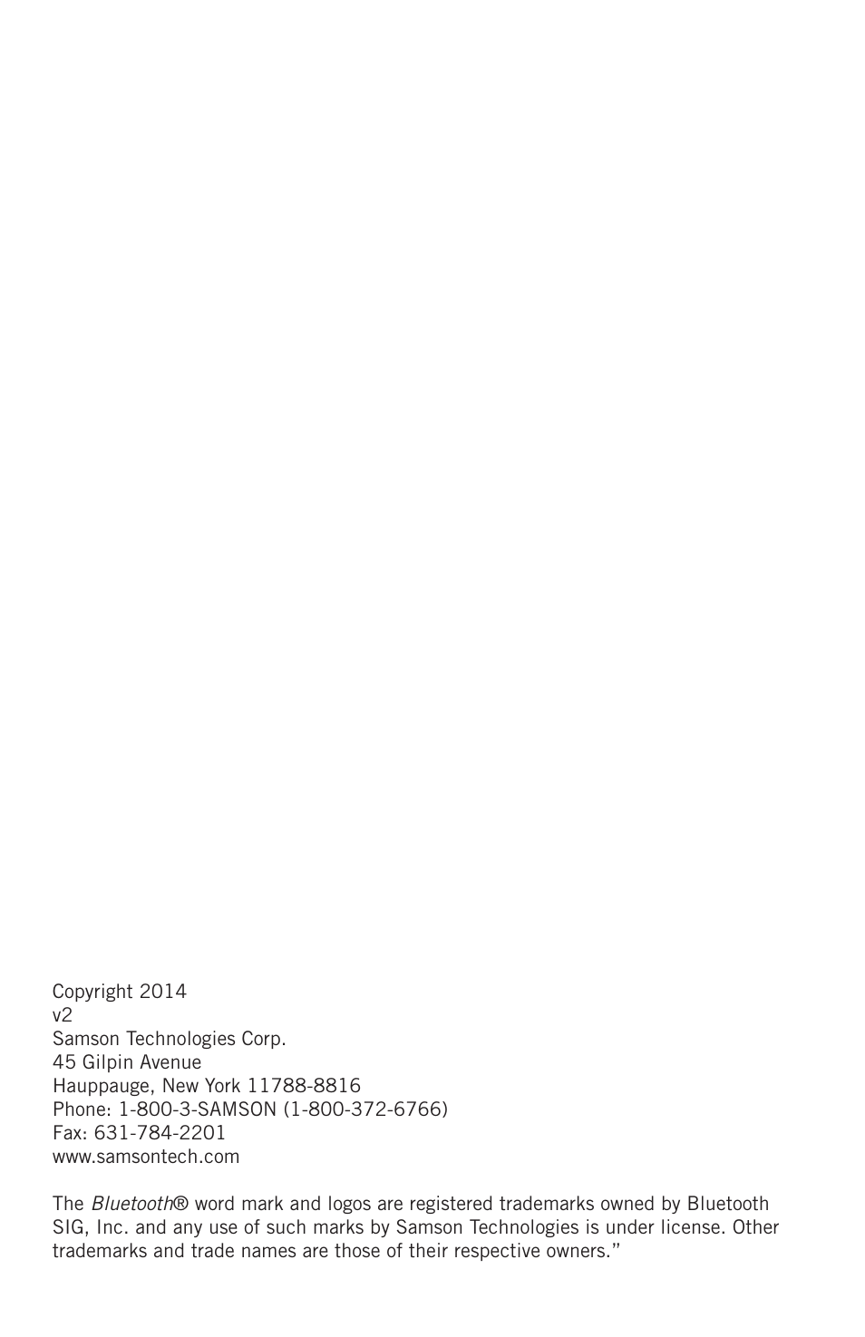 Samson Expedition XP1000 1,000W Portable PA System User Manual | Page 2 / 112