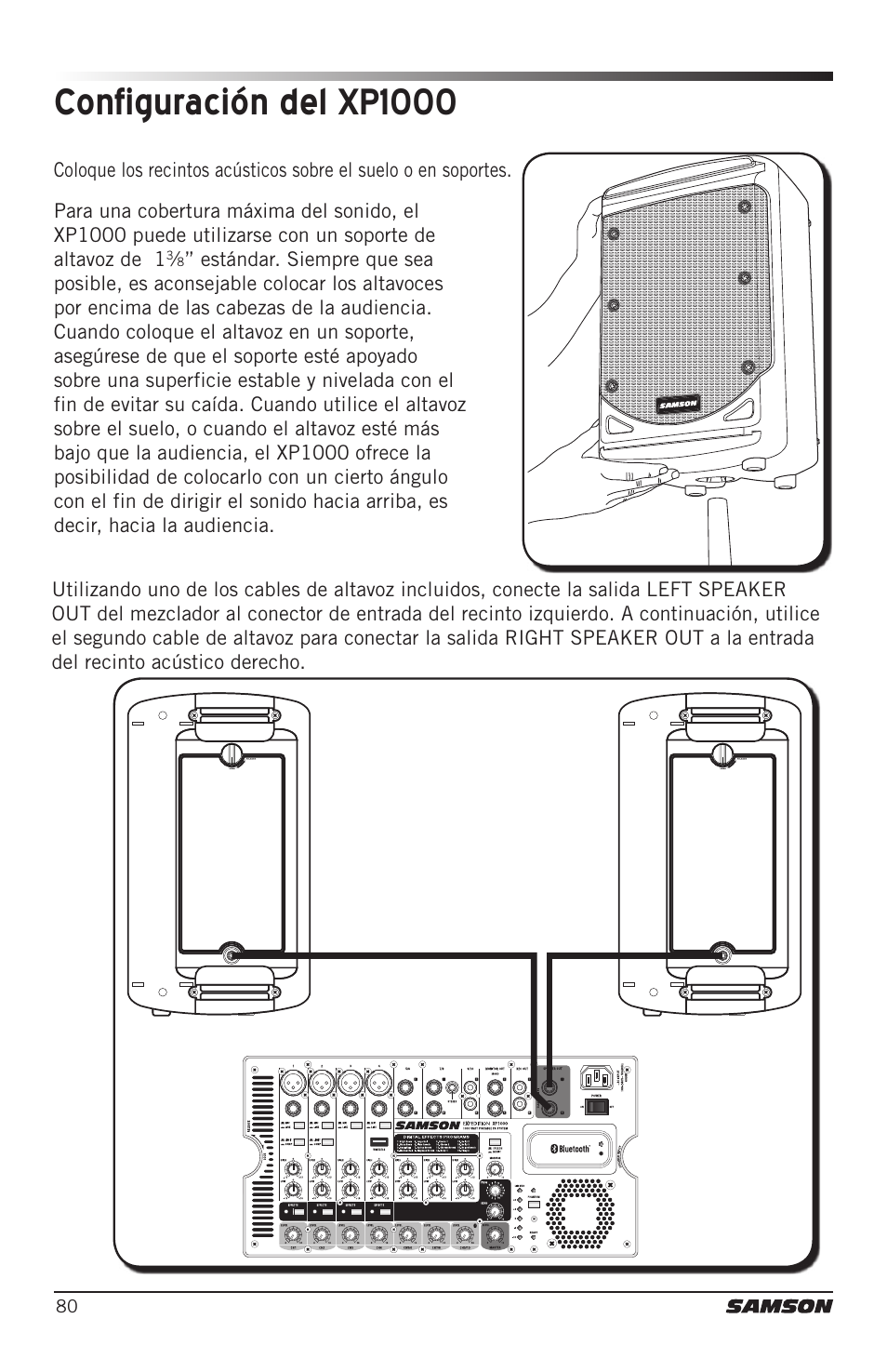 Configuración del xp1000 | Samson Expedition XP1000 1,000W Portable PA System User Manual | Page 80 / 112