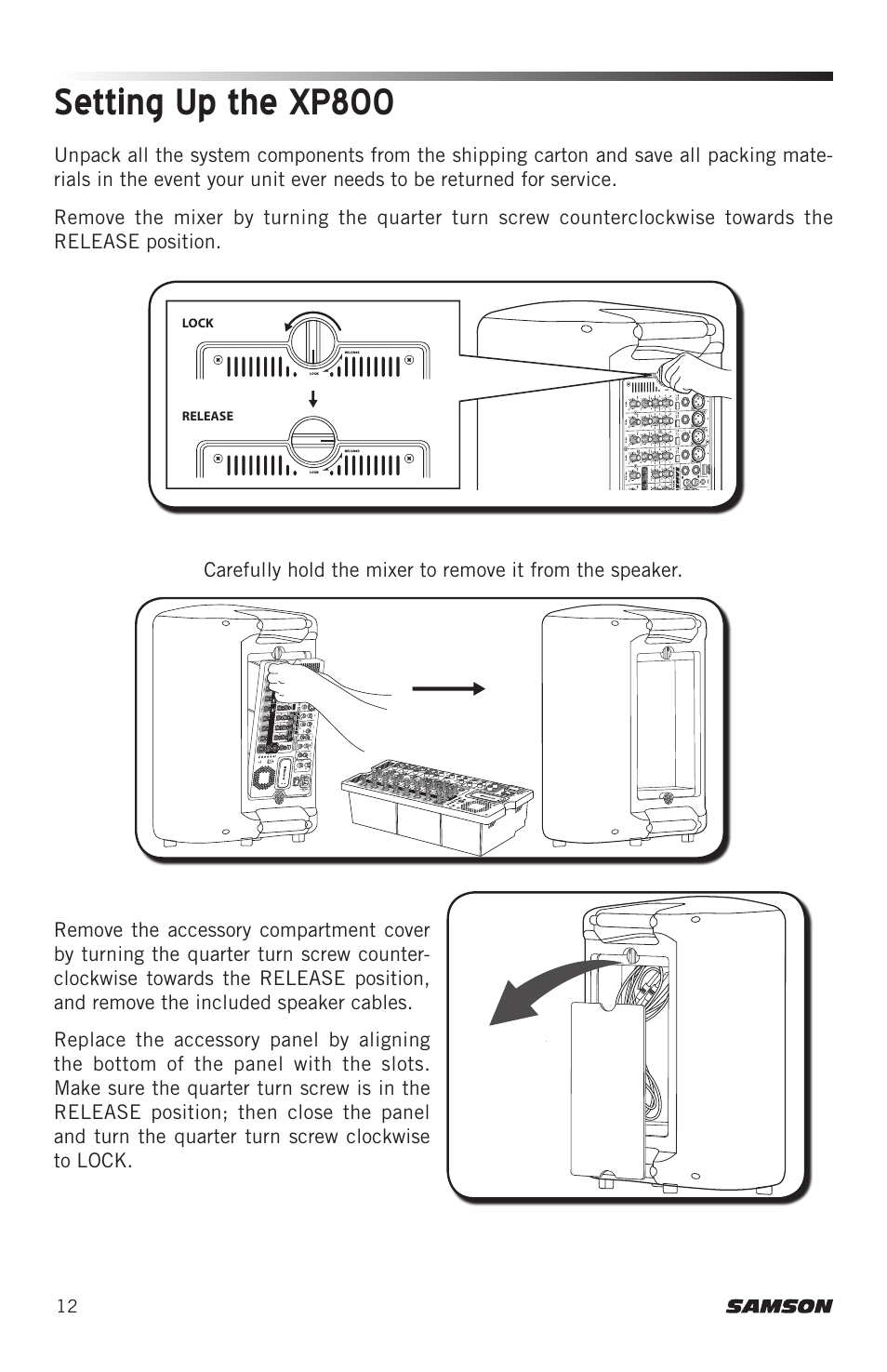 Setting up the xp800 | Samson Expedition XP800 800W Portable PA System User Manual | Page 12 / 92