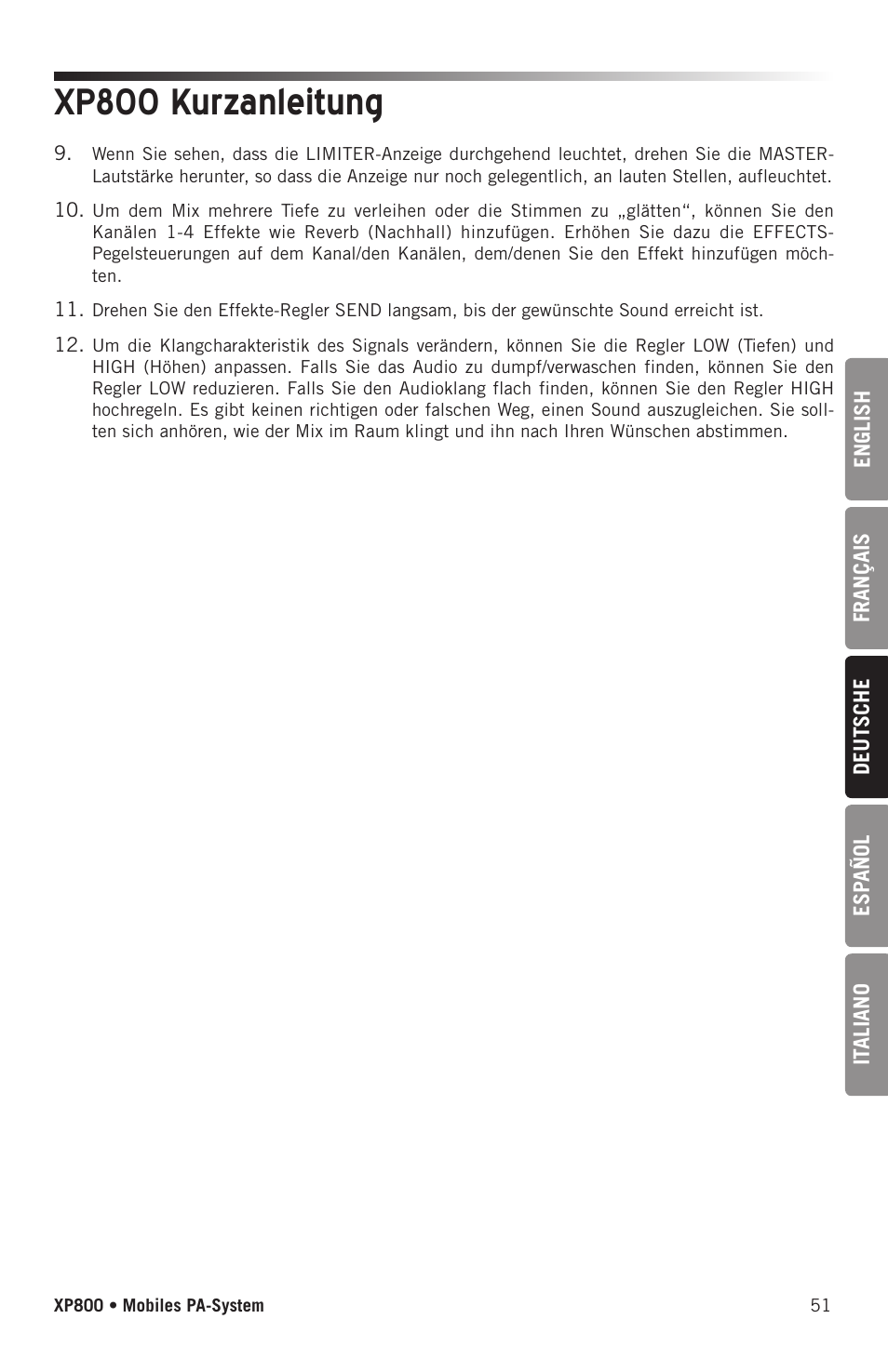 Xp800 kurzanleitung | Samson Expedition XP800 800W Portable PA System User Manual | Page 51 / 92