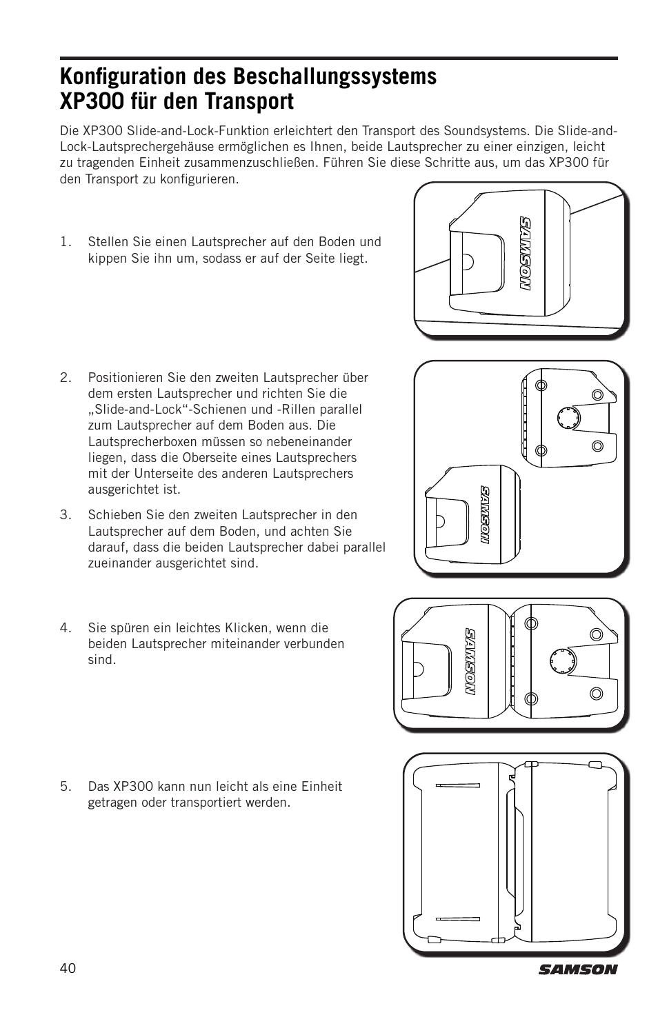 Samson Expedition XP300 6" 2-Way 300W All-in-One Portable Bluetooth-Enabled Stereo PA System User Manual | Page 40 / 72