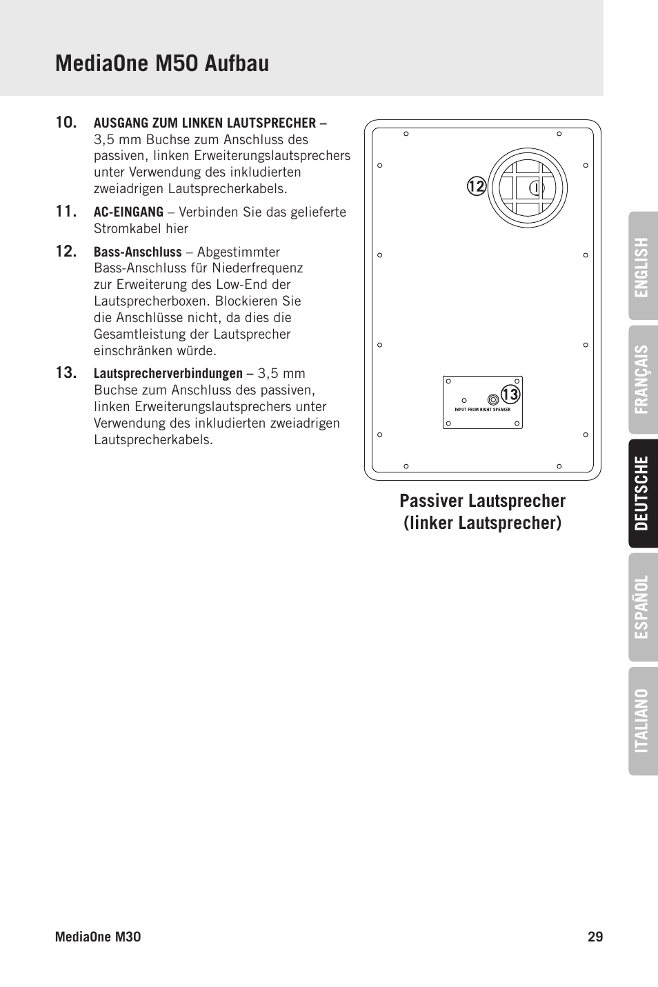 Mediaone m50 aufbau | Samson MediaOne M50 Powered Studio Monitors (Pair) User Manual | Page 29 / 52