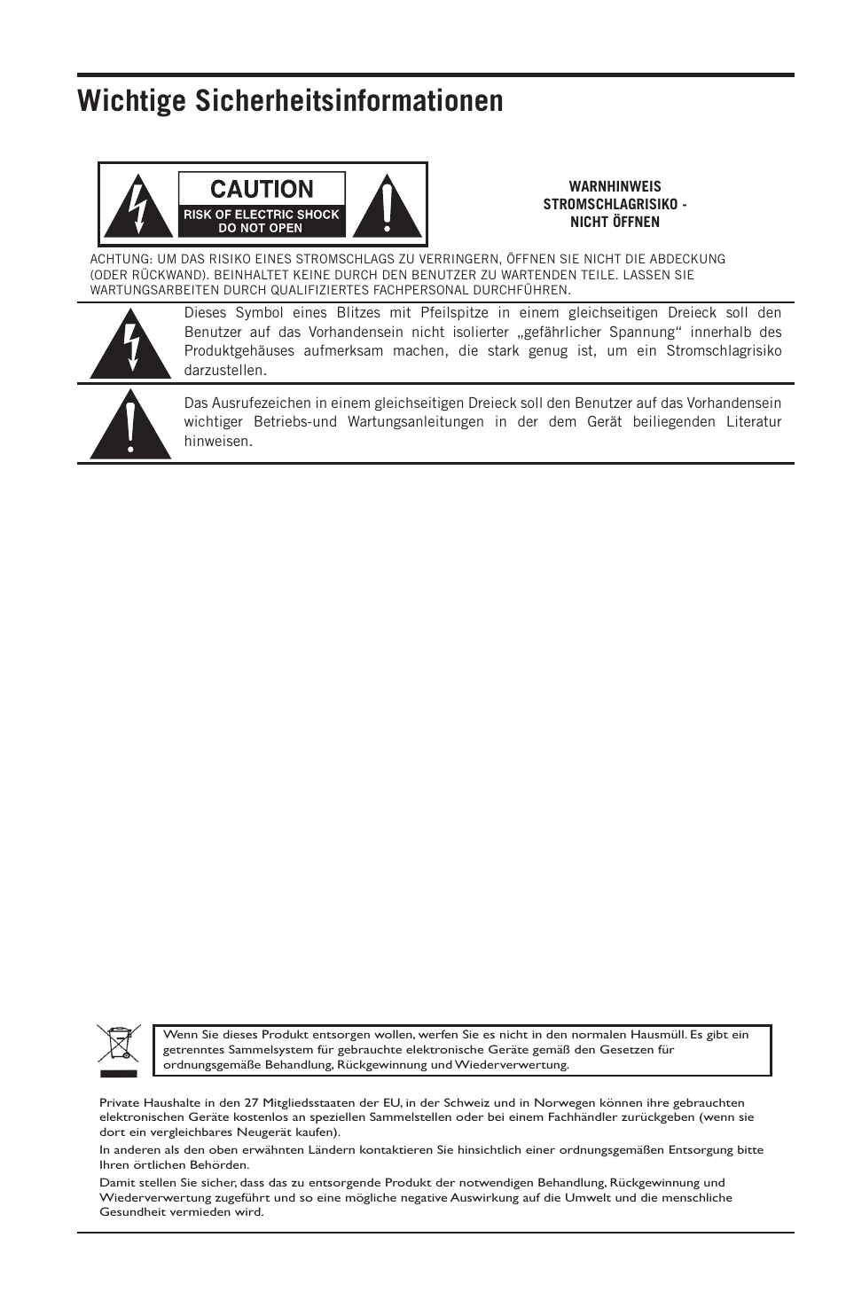 Wichtige sicherheitsinformationen | Samson Resolv SE5 Two-Way Active 5" Studio Monitor (Each) User Manual | Page 32 / 76