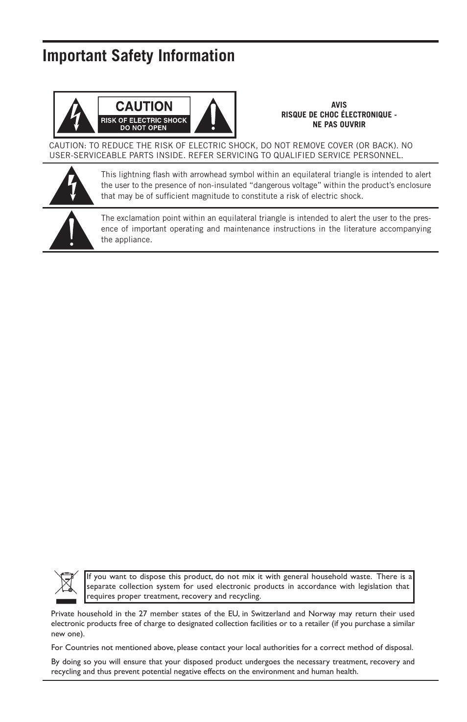 Important safety information | Samson Resolv SE5 Two-Way Active 5" Studio Monitor (Each) User Manual | Page 4 / 76