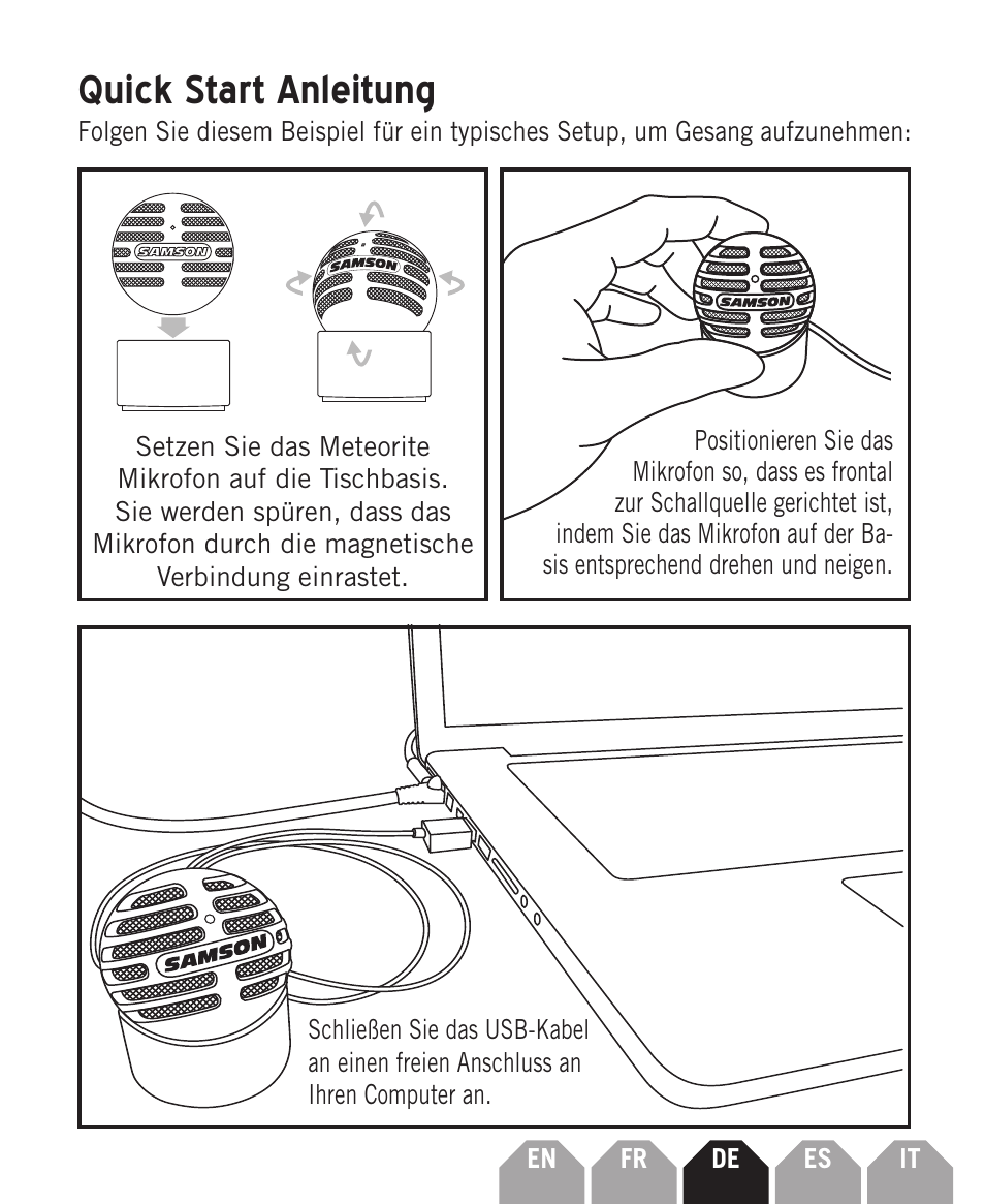 Quick start anleitung | Samson Meteorite USB Condenser Microphone User Manual | Page 17 / 36