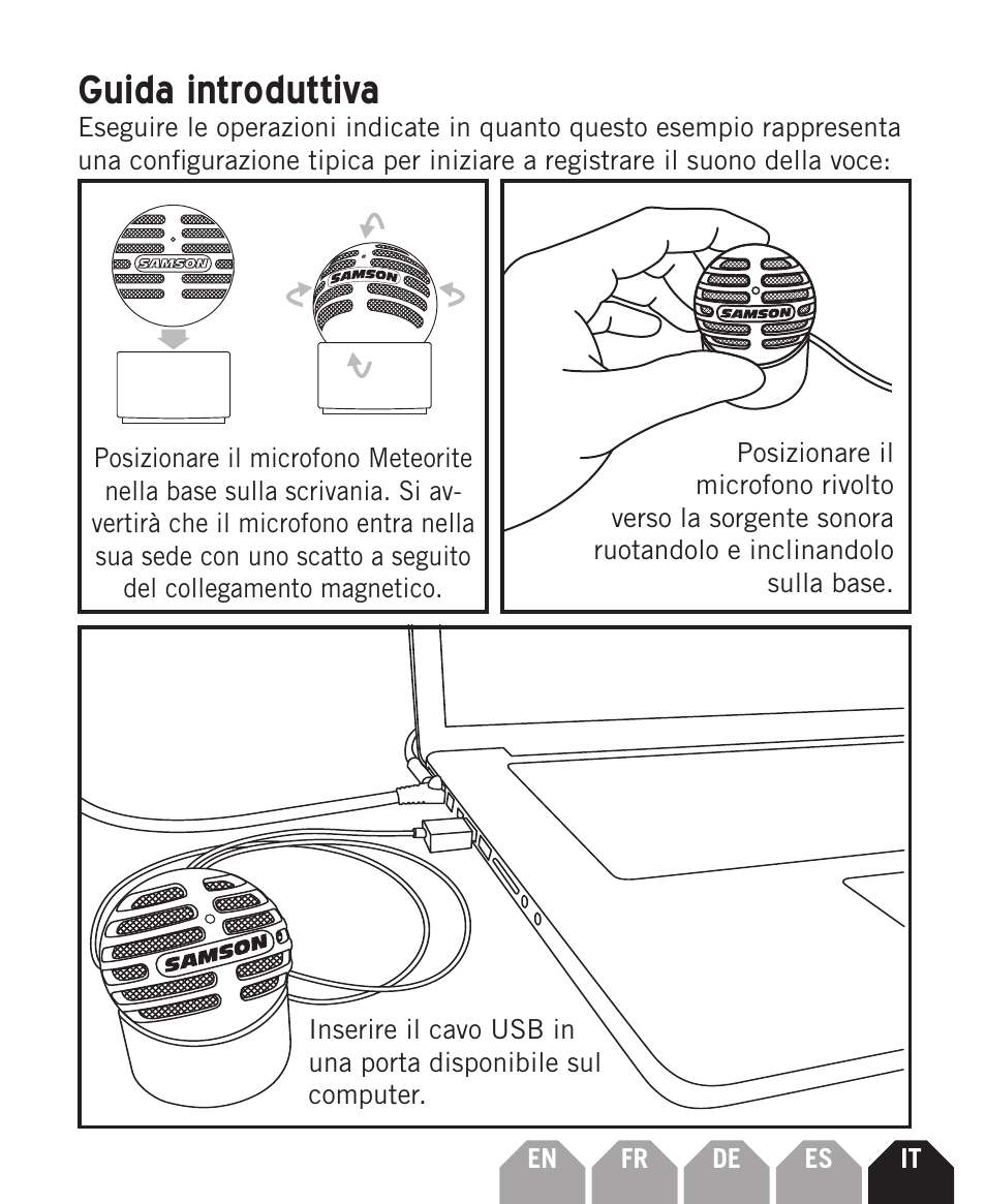 Guida introduttiva | Samson Meteorite USB Condenser Microphone User Manual | Page 29 / 36