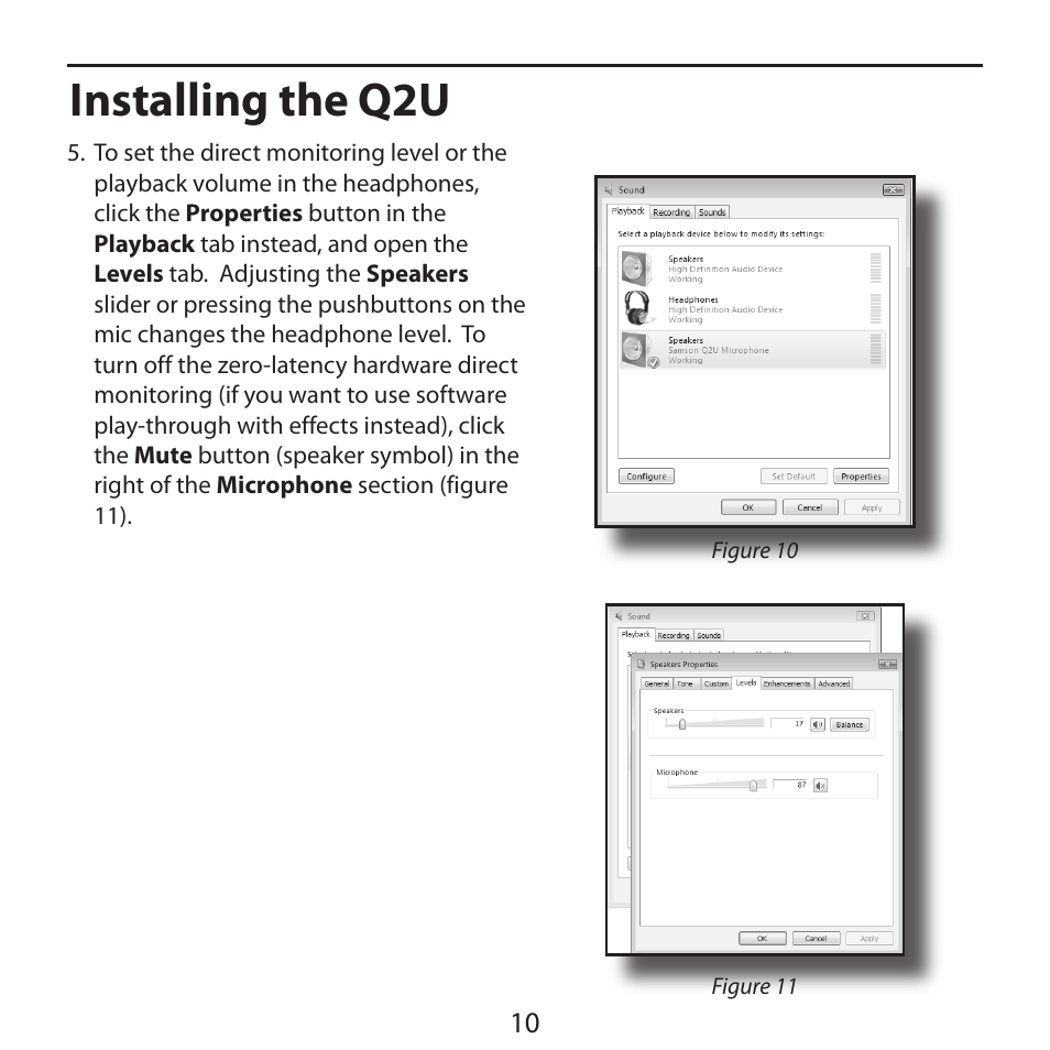 Installing the q2u | Samson Q2U Recording & Podcasting Pack (Gray) User Manual | Page 12 / 24