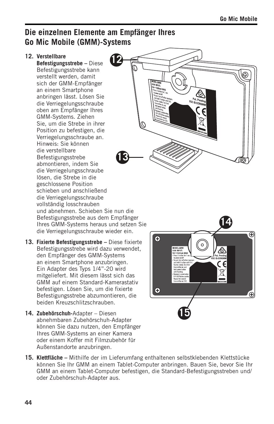 Samson SWGMMR Go Mic Dual-Channel Receiver User Manual | Page 44 / 92