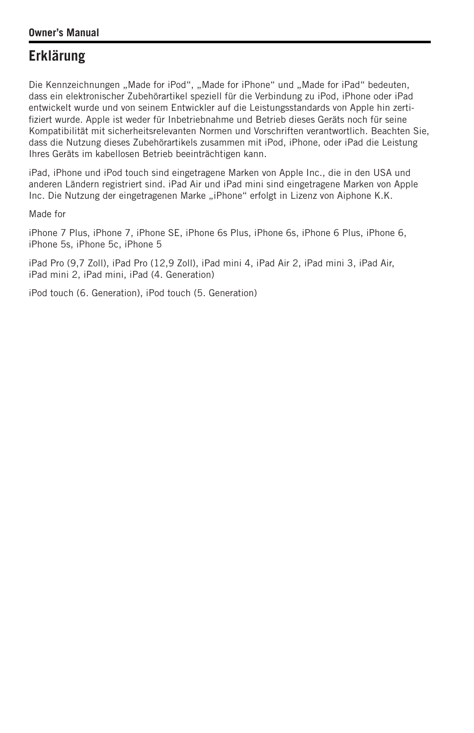 Erklärung | Samson SWGMMR Go Mic Dual-Channel Receiver User Manual | Page 55 / 92
