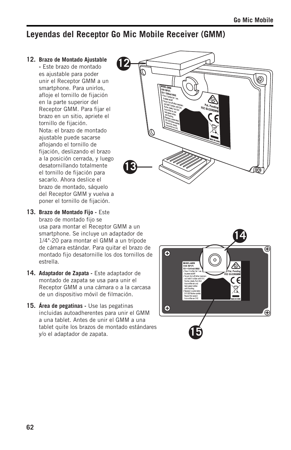 Samson SWGMMR Go Mic Dual-Channel Receiver User Manual | Page 62 / 92