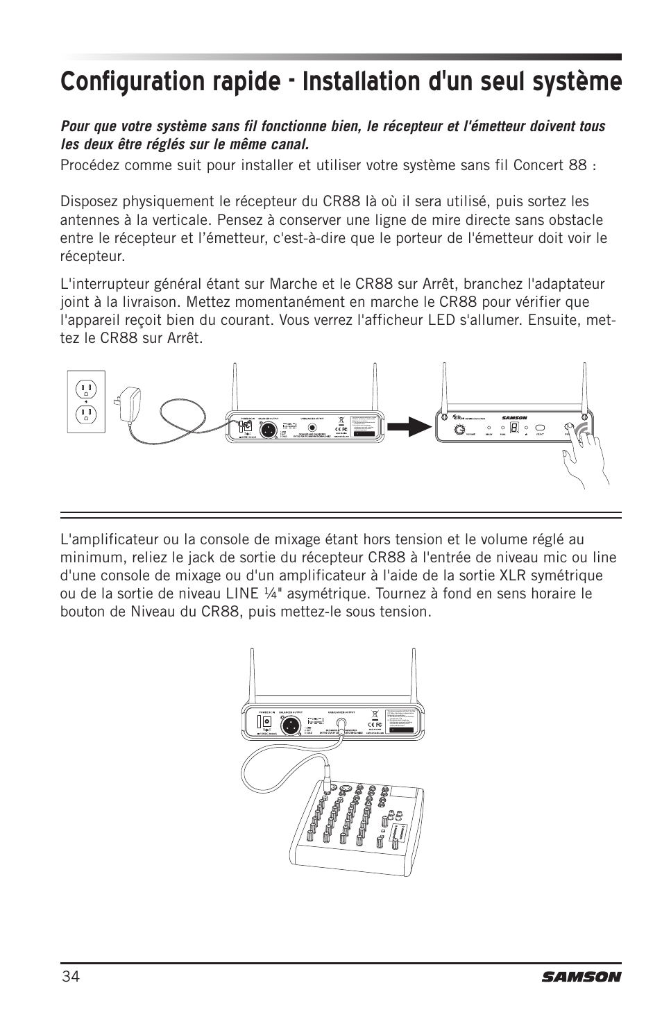 Samson Concert 88 Camera Combo UHF Camera Wireless System (D: 542 to 566 MHz) User Manual | Page 34 / 108