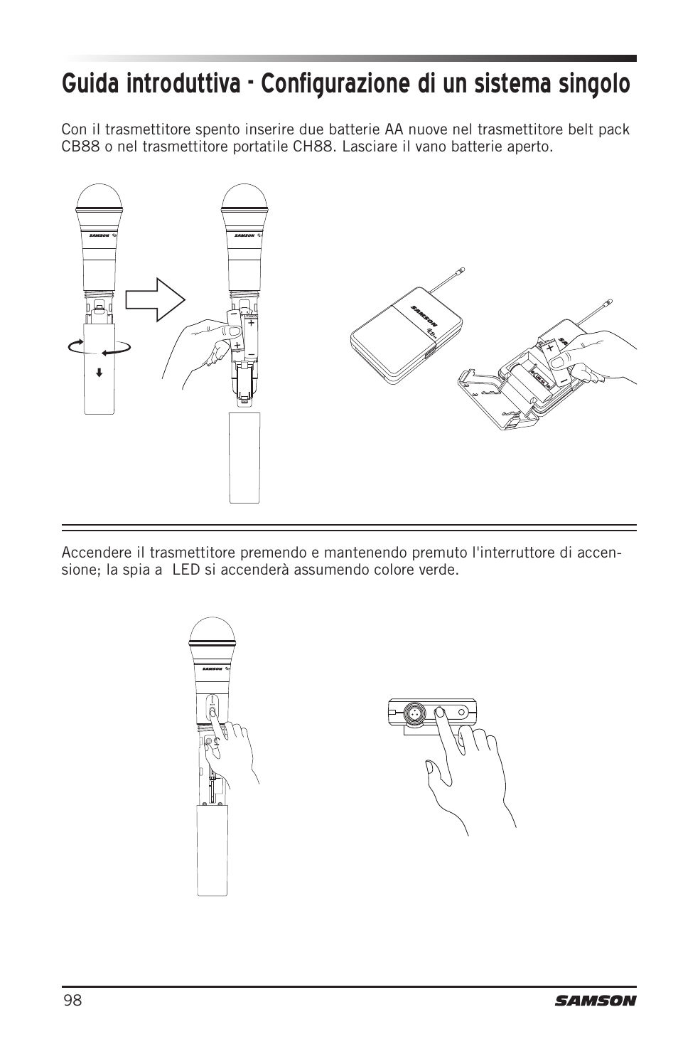 Samson Concert 88 Camera Combo UHF Camera Wireless System (D: 542 to 566 MHz) User Manual | Page 98 / 108