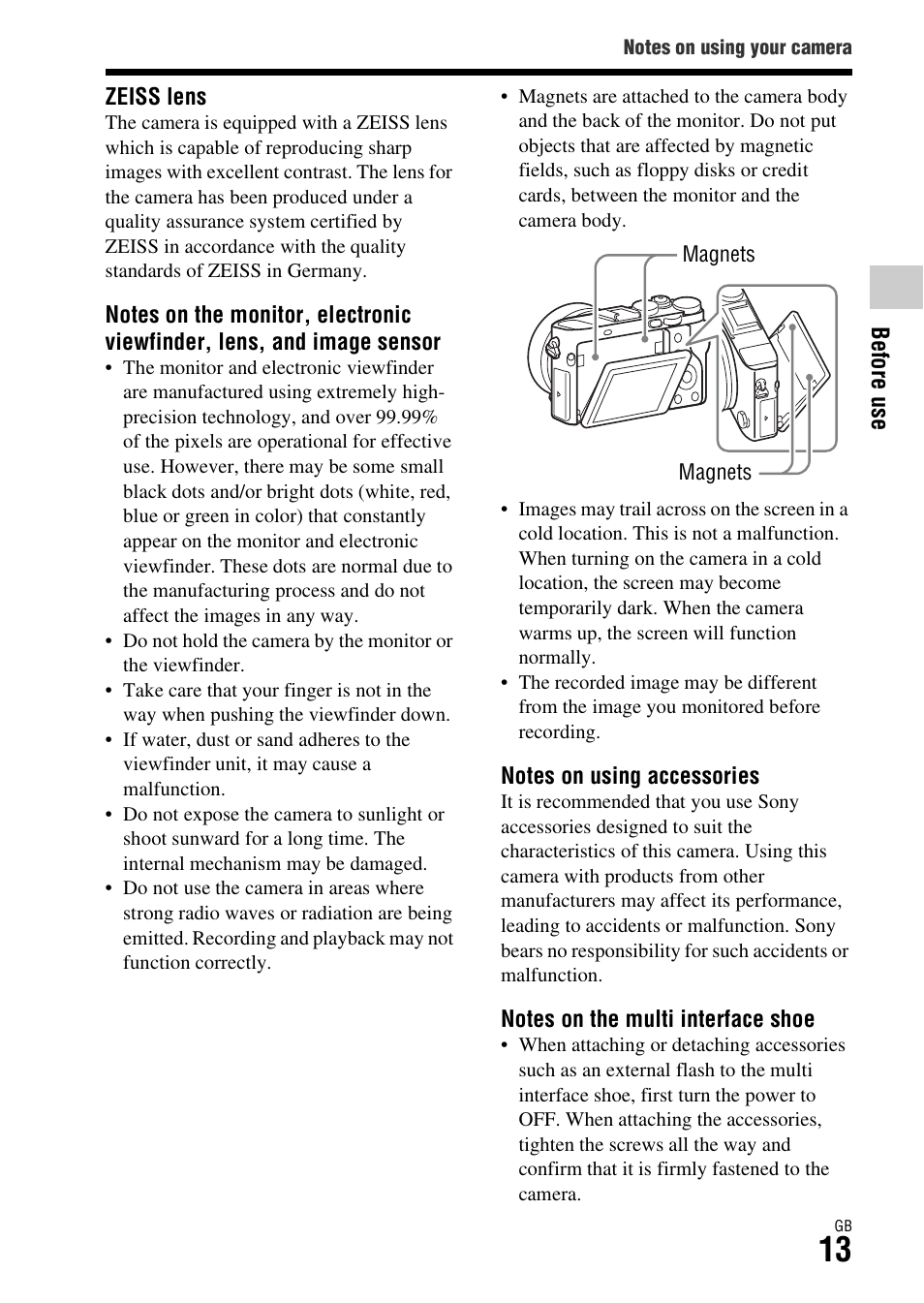 Sony Battery and Travel DC Charger Kit with NP-BX1 Battery User Manual | Page 13 / 92