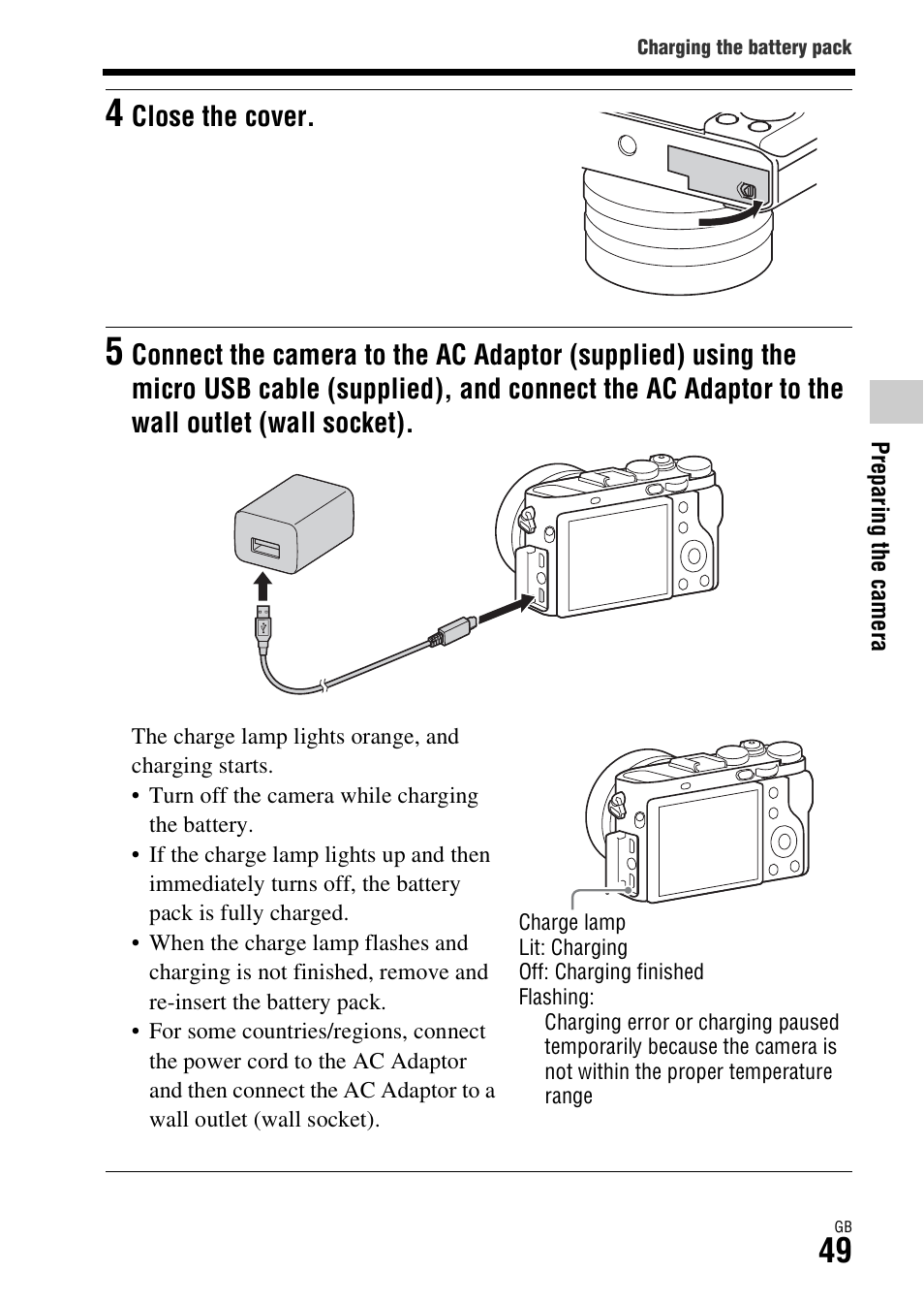 Sony Battery and Travel DC Charger Kit with NP-BX1 Battery User Manual | Page 49 / 92