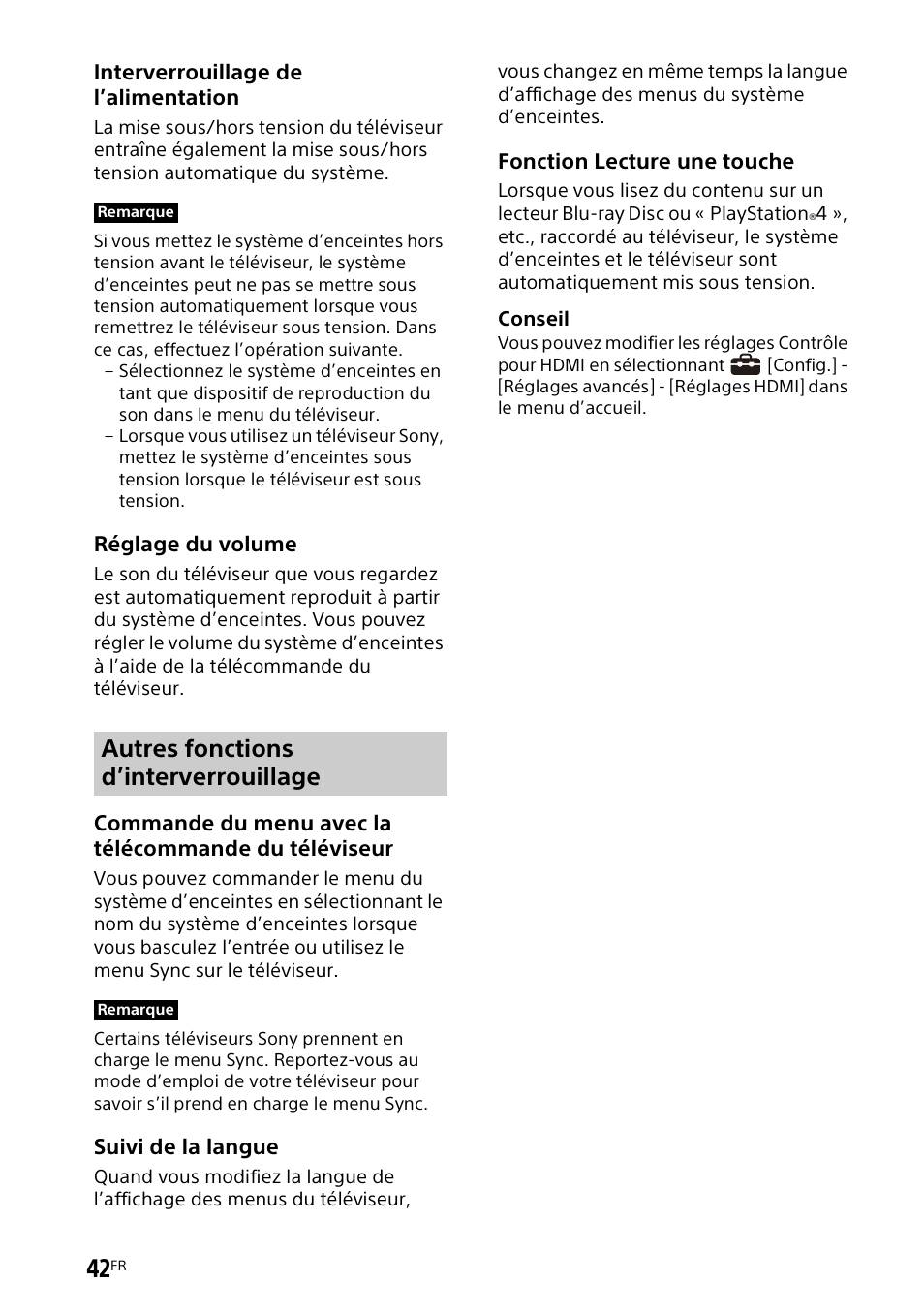 Autres fonctions d’interverrouillage | Sony UniSlot Interface Adapter (25-Pin Connector) User Manual | Page 114 / 220