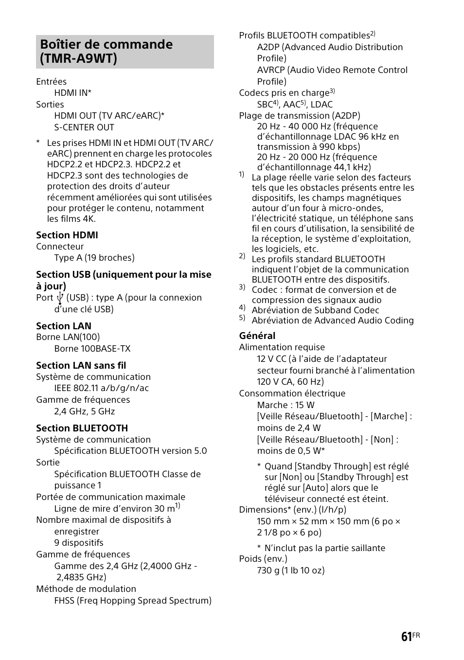 Boîtier de commande (tmr-a9wt) | Sony UniSlot Interface Adapter (25-Pin Connector) User Manual | Page 133 / 220