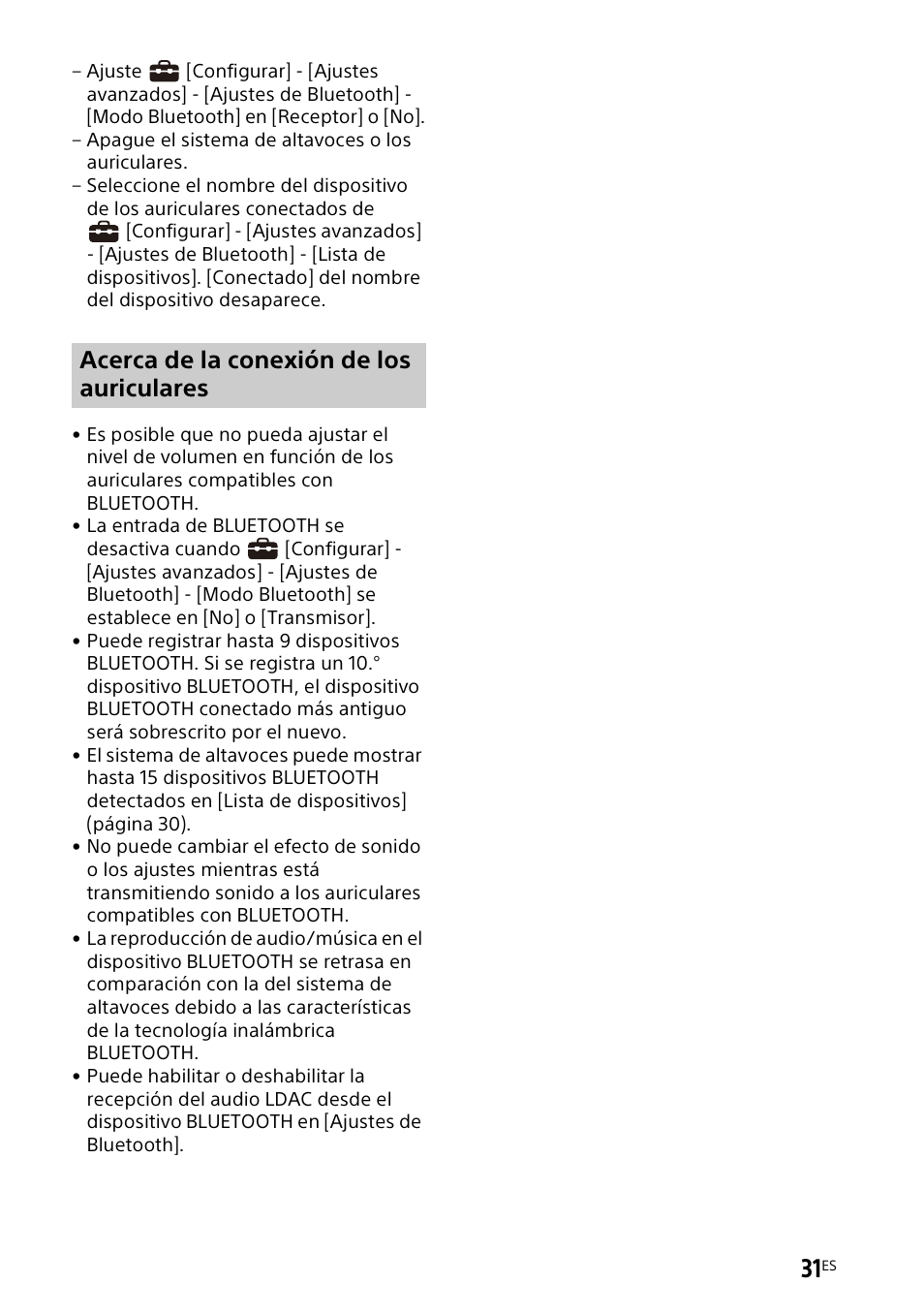 Acerca de la conexión de los auriculares | Sony UniSlot Interface Adapter (25-Pin Connector) User Manual | Page 177 / 220