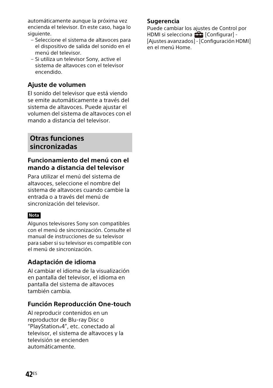 Otras funciones sincronizadas | Sony UniSlot Interface Adapter (25-Pin Connector) User Manual | Page 188 / 220