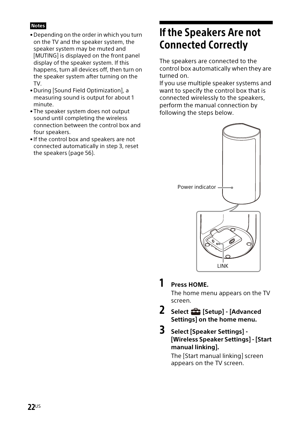 If the speakers are not connected correctly, If the speakers are not connected, Correctly | Sony UniSlot Interface Adapter (25-Pin Connector) User Manual | Page 24 / 220