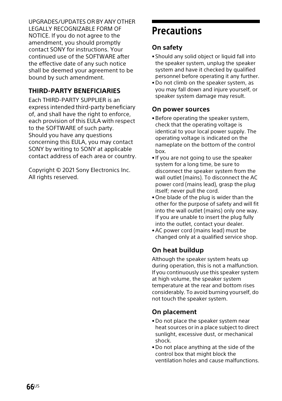 Precautions | Sony UniSlot Interface Adapter (25-Pin Connector) User Manual | Page 68 / 220