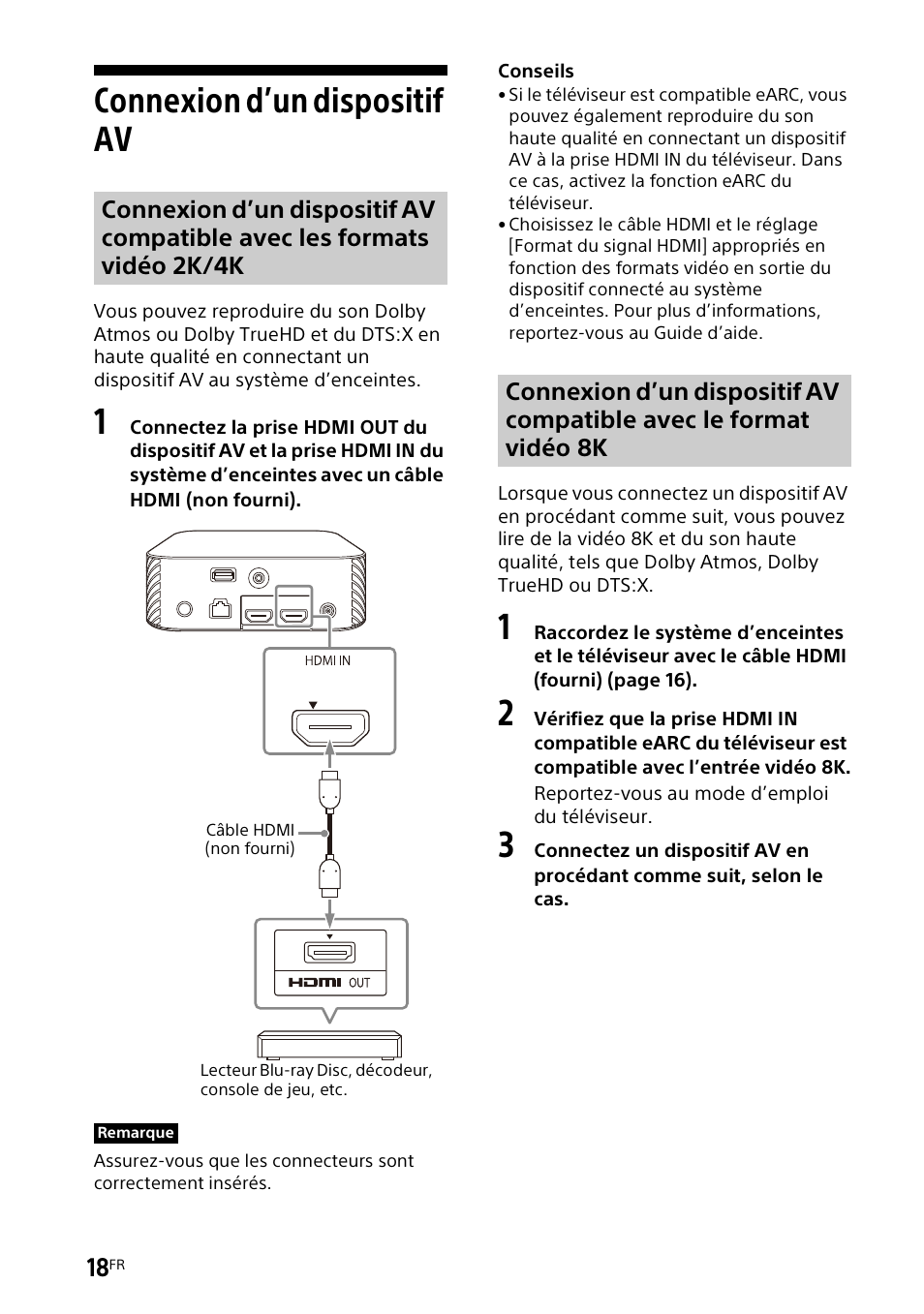 Connexion d’un dispositif av | Sony UniSlot Interface Adapter (25-Pin Connector) User Manual | Page 90 / 220