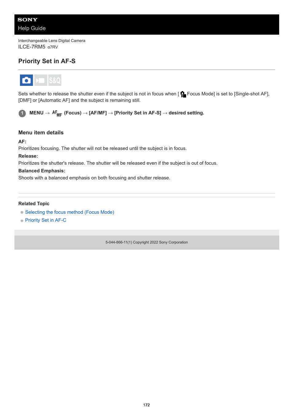 Priority set in af-s | Sony PCM-A10 High-Resolution Audio Recorder User Manual | Page 172 / 535