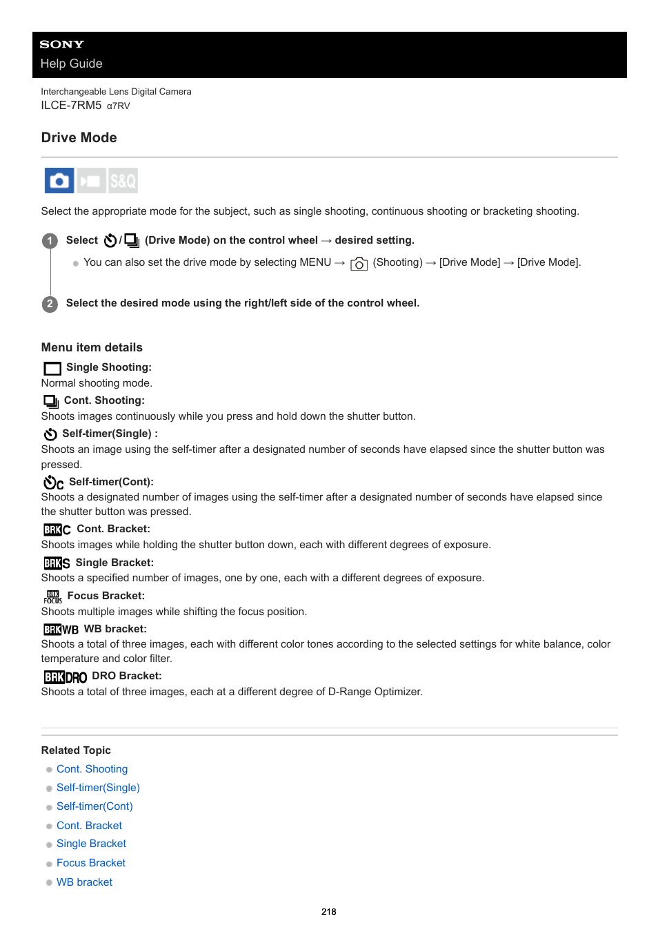 Drive mode | Sony PCM-A10 High-Resolution Audio Recorder User Manual | Page 218 / 535