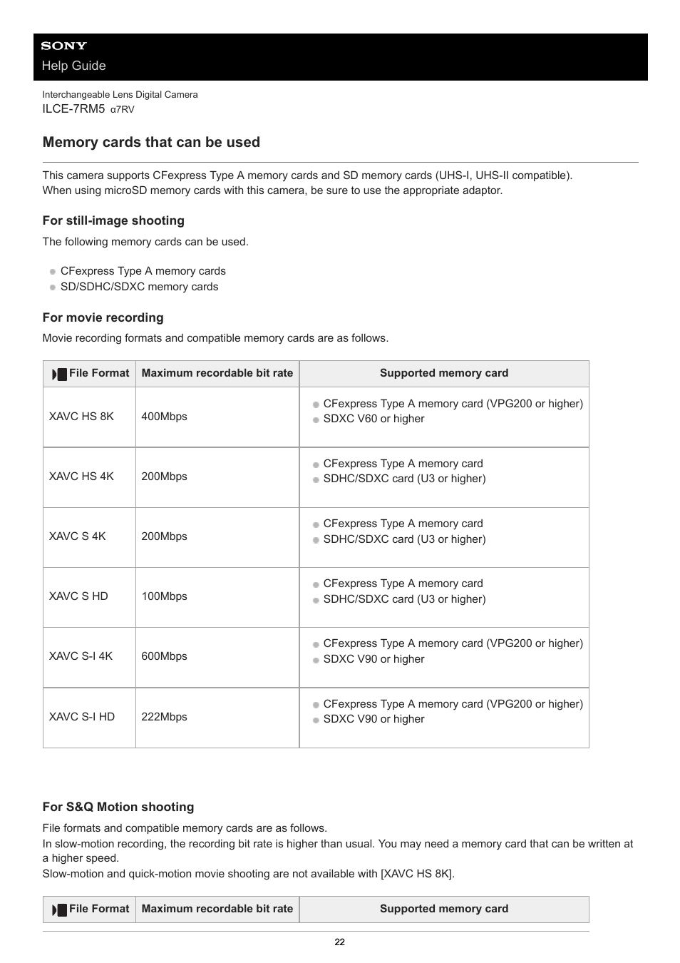 Memory cards that can be used | Sony PCM-A10 High-Resolution Audio Recorder User Manual | Page 22 / 535