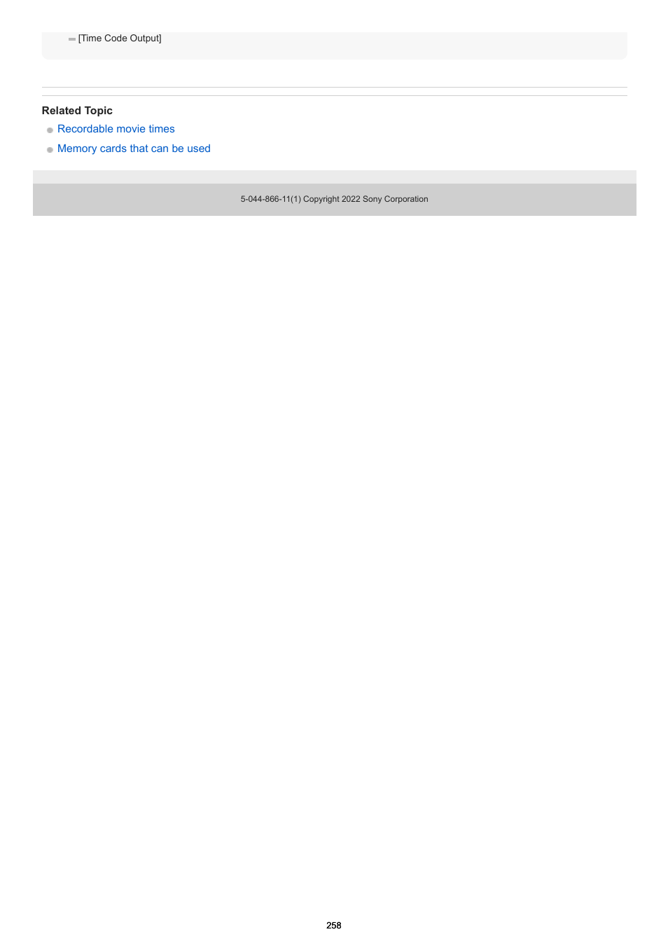 Sony PCM-A10 High-Resolution Audio Recorder User Manual | Page 258 / 535