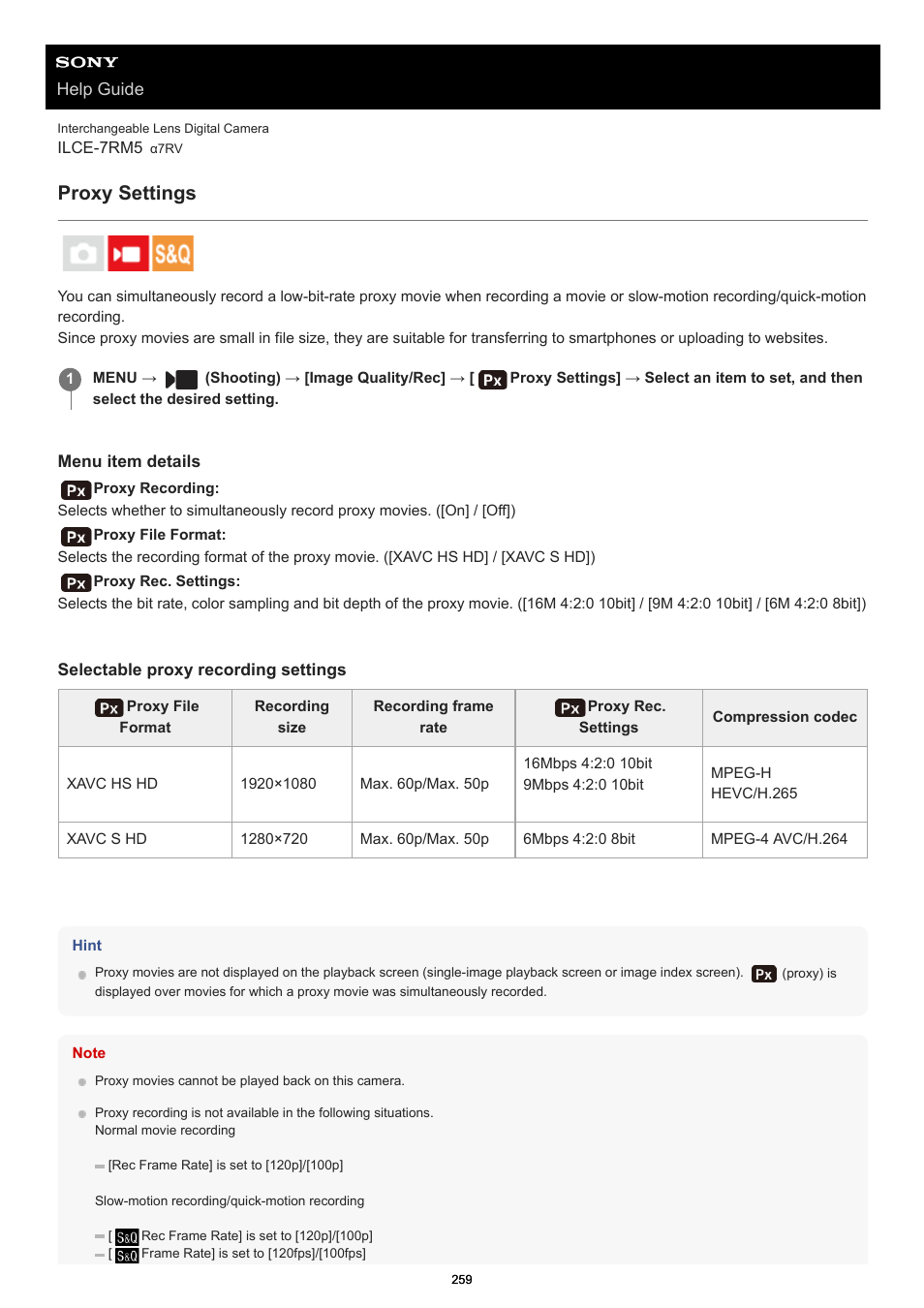 Proxy settings | Sony PCM-A10 High-Resolution Audio Recorder User Manual | Page 259 / 535