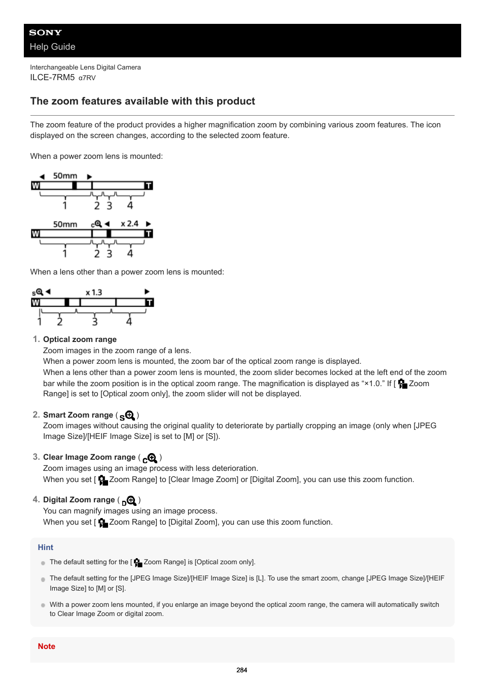 The zoom features available with this product | Sony PCM-A10 High-Resolution Audio Recorder User Manual | Page 284 / 535