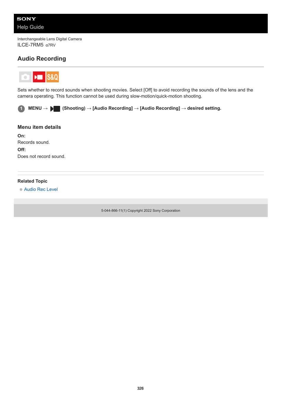 Audio recording | Sony PCM-A10 High-Resolution Audio Recorder User Manual | Page 326 / 535