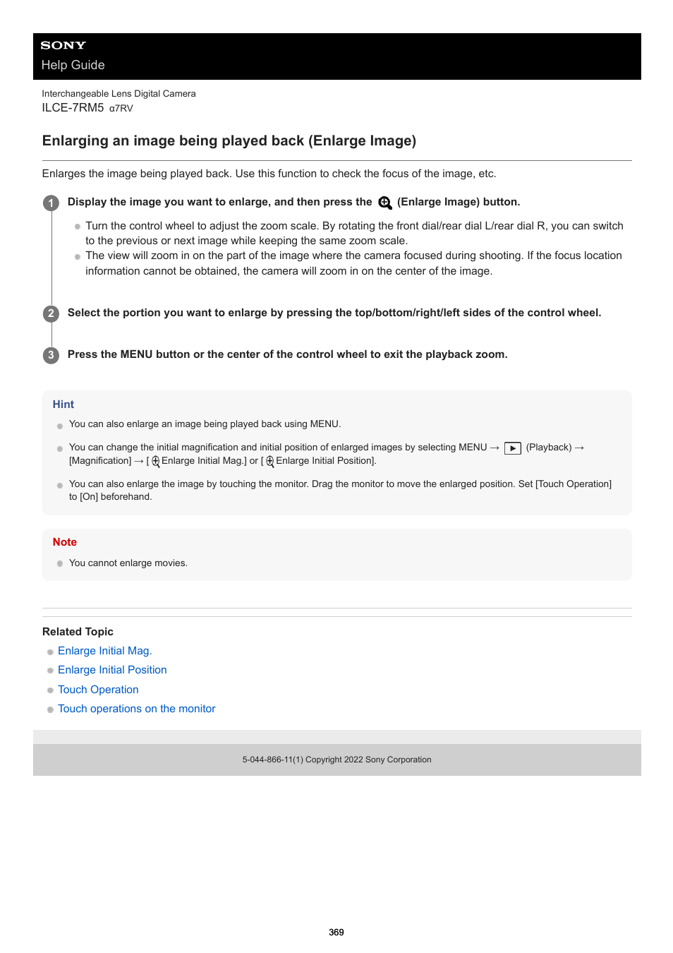 Enlarge image, Help guide | Sony PCM-A10 High-Resolution Audio Recorder User Manual | Page 369 / 535