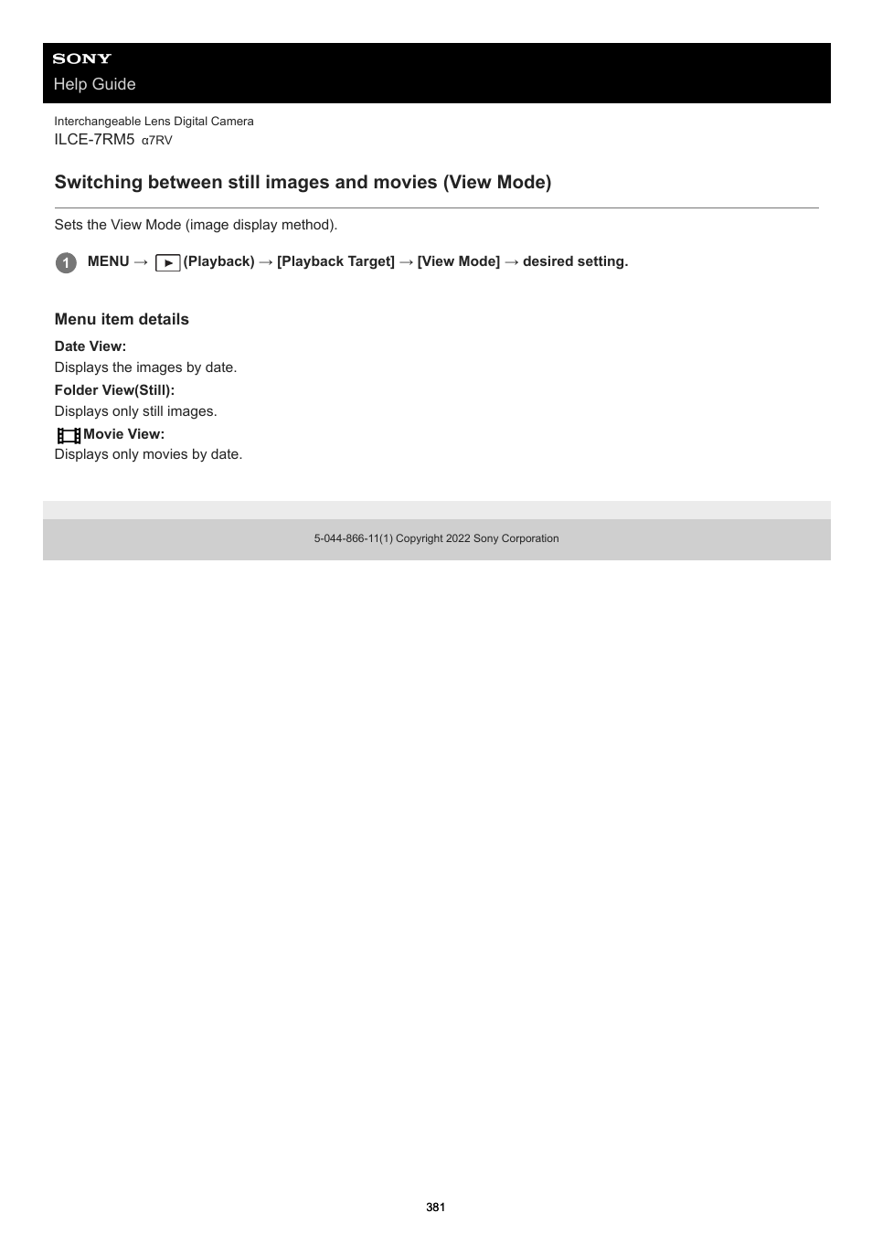 View mode | Sony PCM-A10 High-Resolution Audio Recorder User Manual | Page 381 / 535
