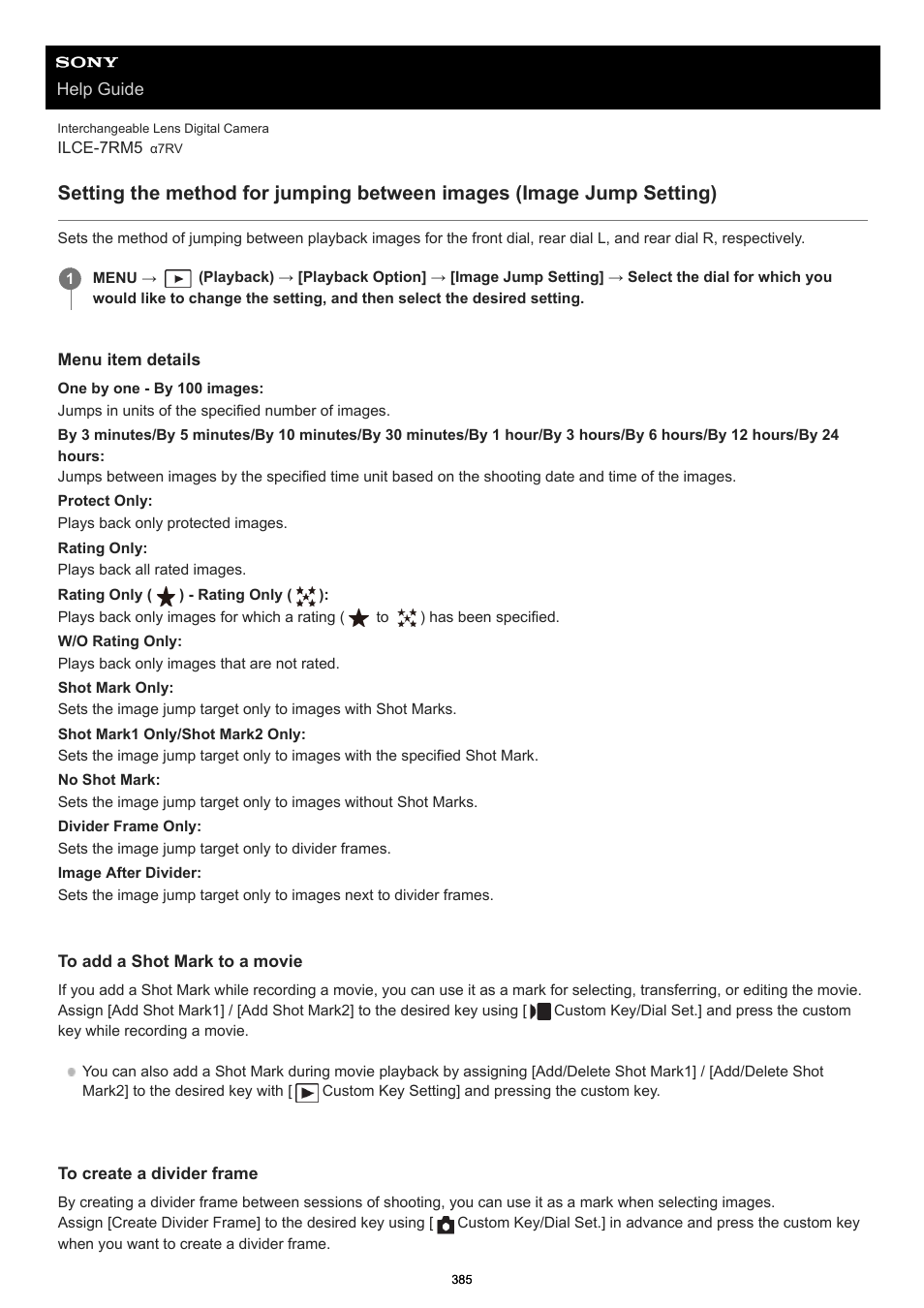 Image jump setting | Sony PCM-A10 High-Resolution Audio Recorder User Manual | Page 385 / 535