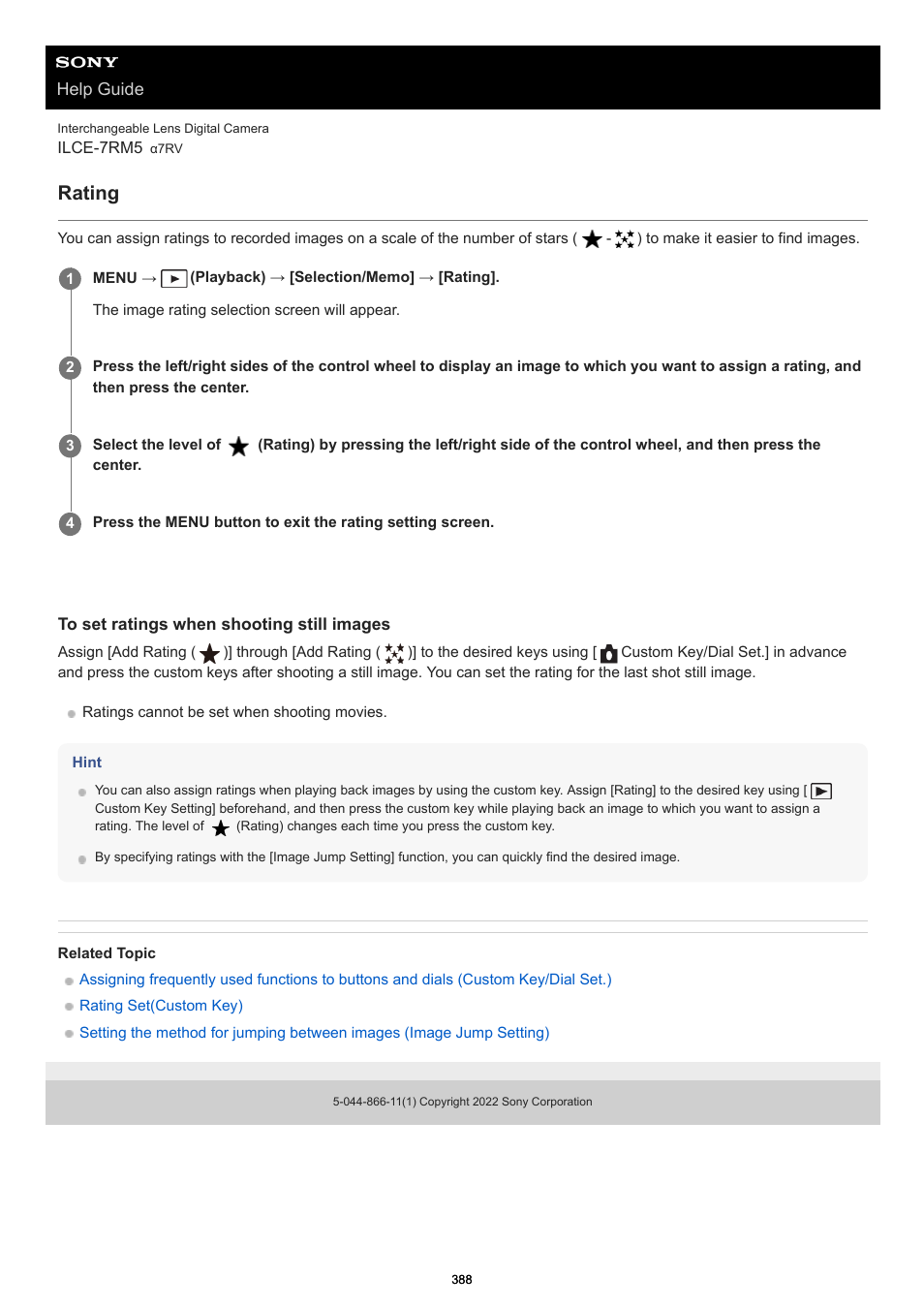 Rating | Sony PCM-A10 High-Resolution Audio Recorder User Manual | Page 388 / 535