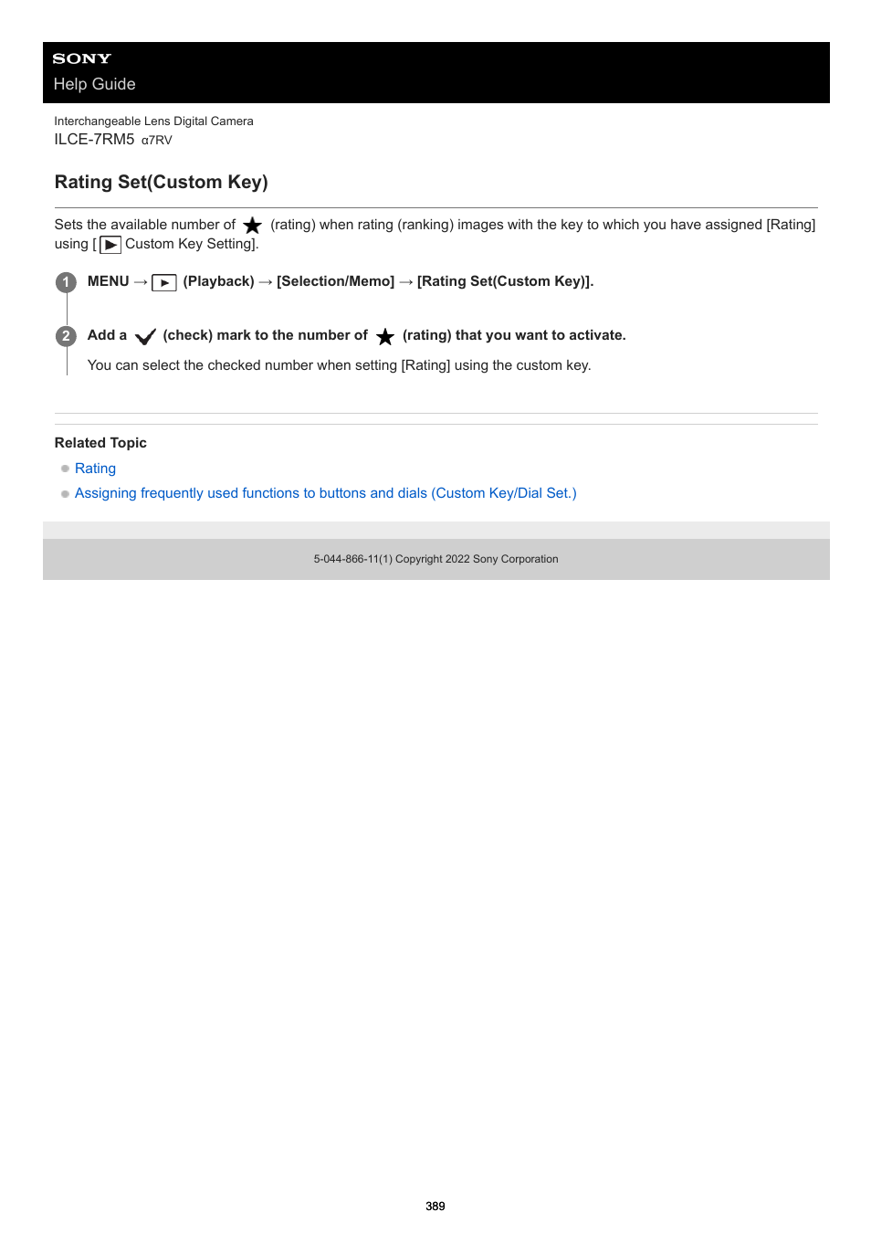 Rating set(custom key) | Sony PCM-A10 High-Resolution Audio Recorder User Manual | Page 389 / 535